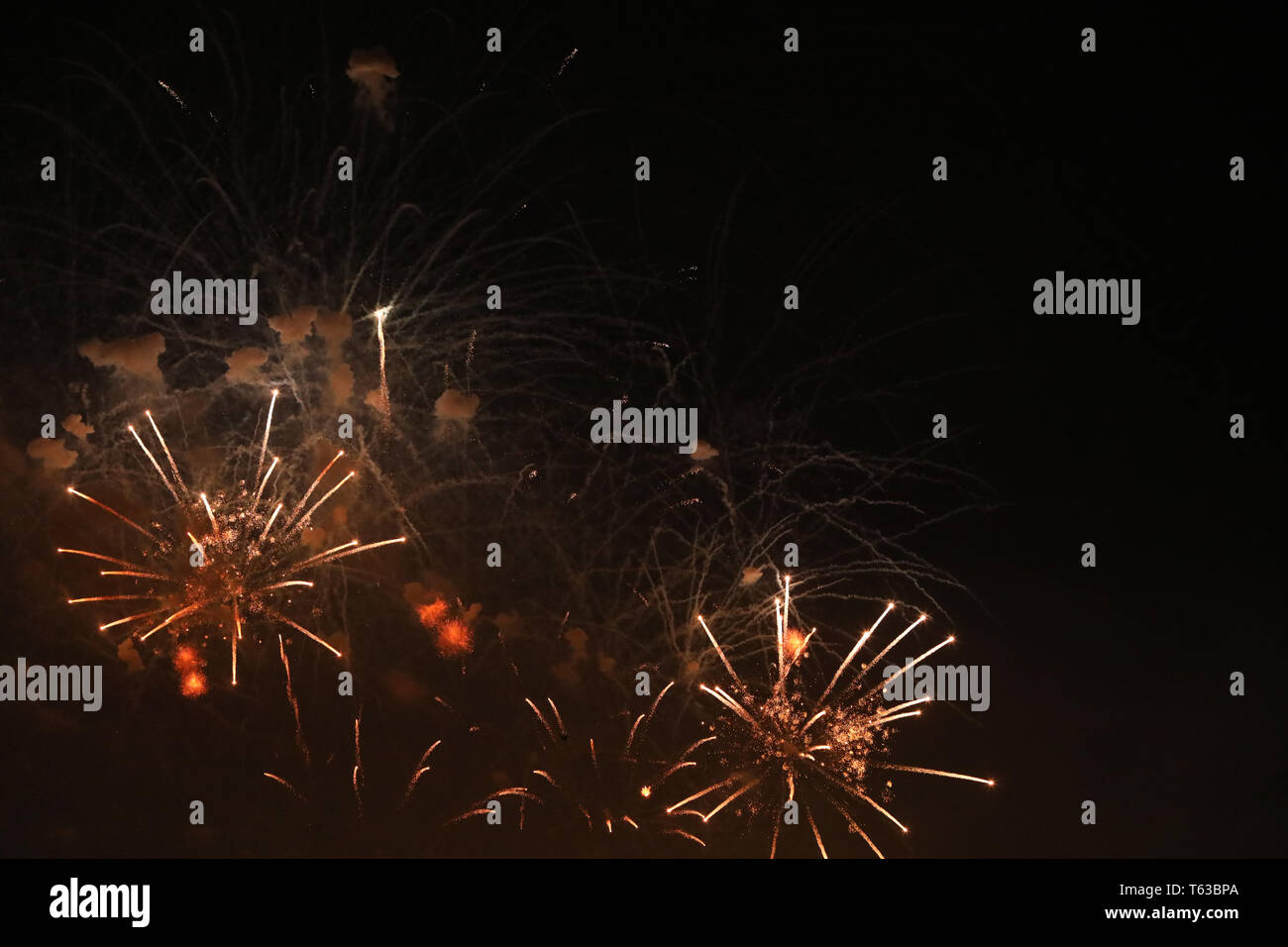 New Year's Eve fireworks and rockets on New Year's Day Stock Photo - Alamy