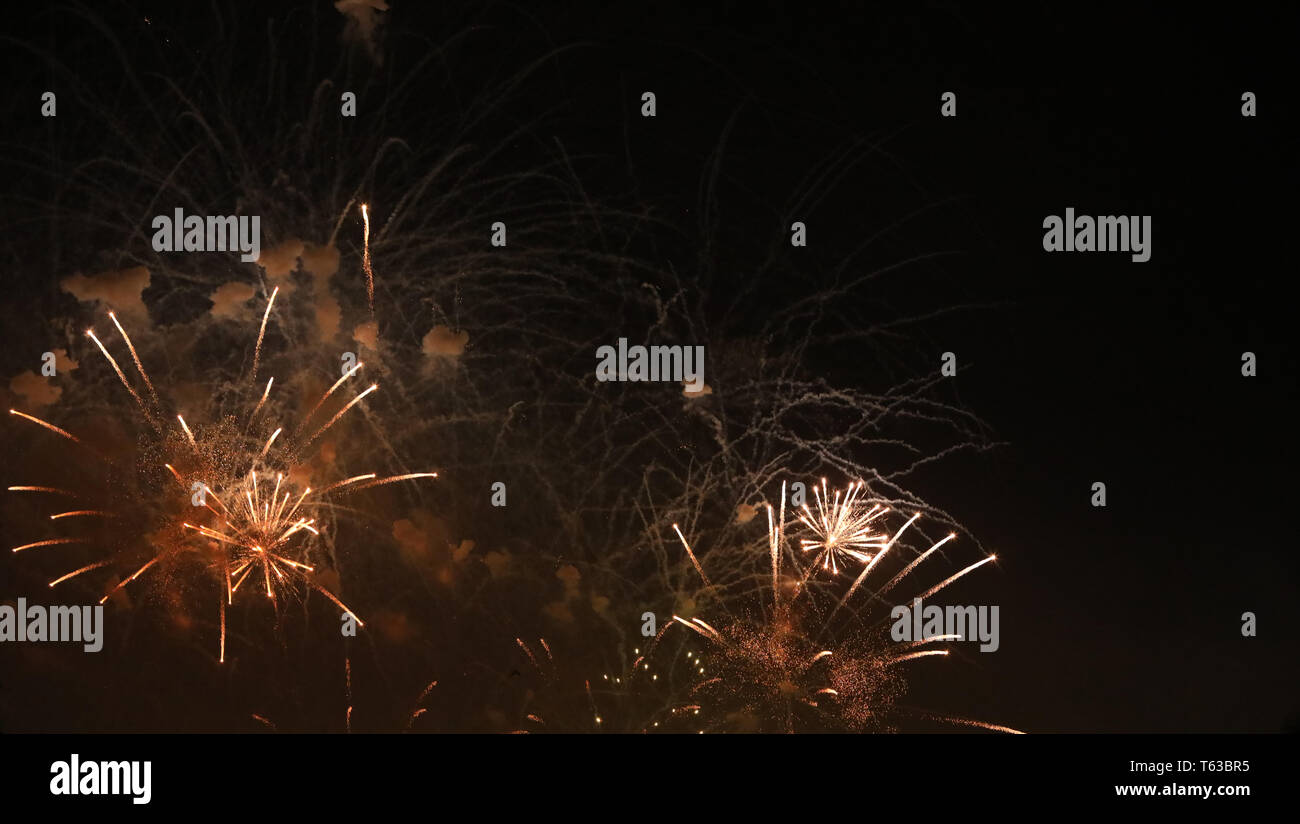 New Year's Eve fireworks and rockets on New Year's Day Stock Photo - Alamy
