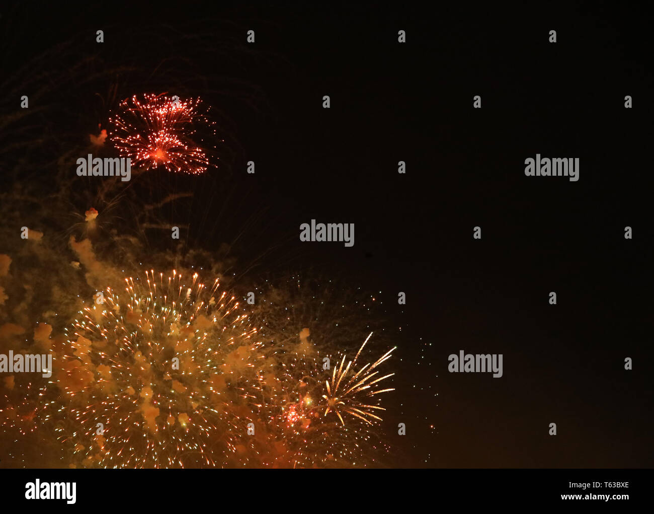 New Year's Eve fireworks and rockets on New Year's Day Stock Photo - Alamy