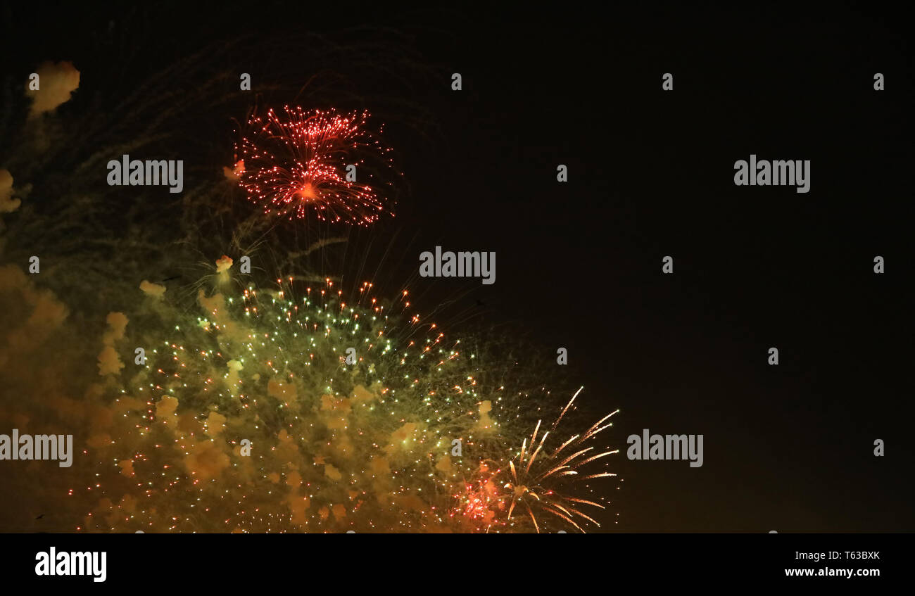 New Year's Eve fireworks and rockets on New Year's Day Stock Photo - Alamy