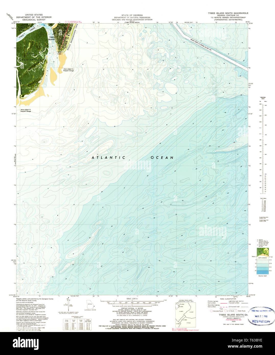 Map of tybee island hi res stock - Usgs Topo Map Georgia Ga Tybee Island South 247191 1979 24000 Restoration T63BYE