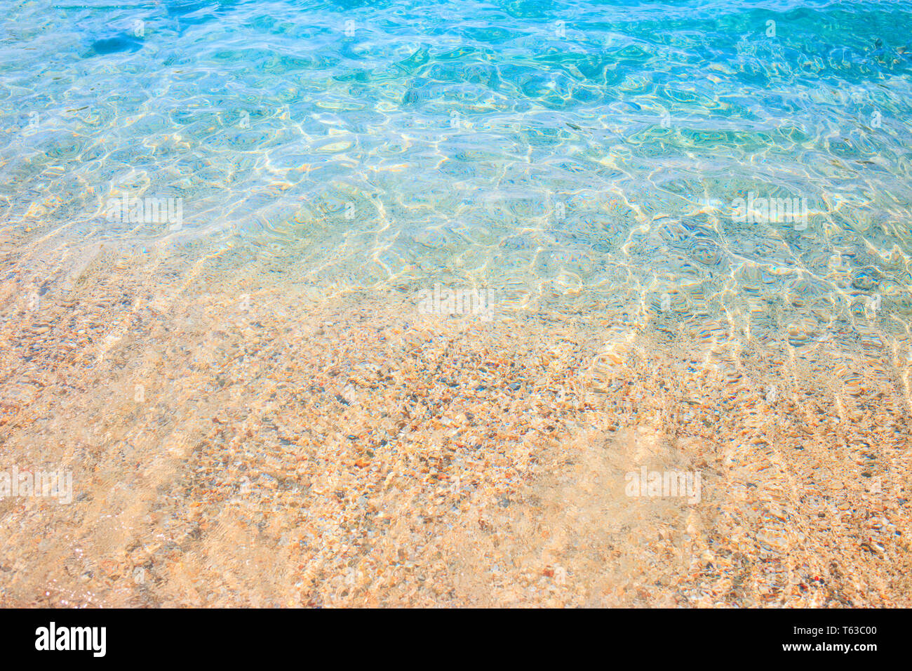 Crystal clear turquoise water near coastline. Stock Photo