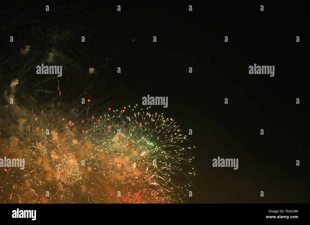 New Year's Eve fireworks and rockets on New Year's Day Stock Photo - Alamy