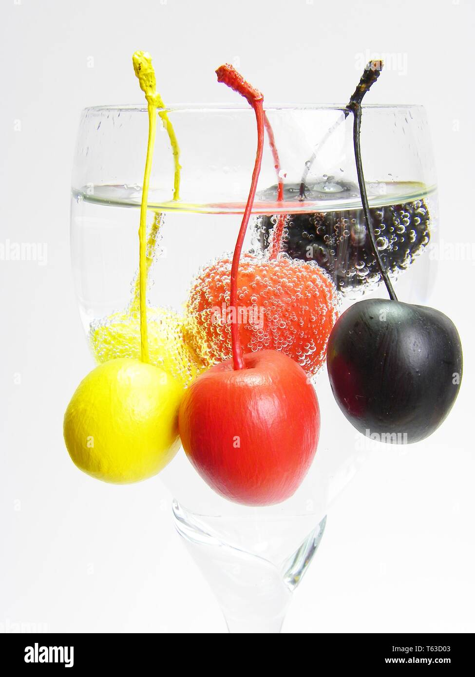 German cherries, national colours Stock Photo