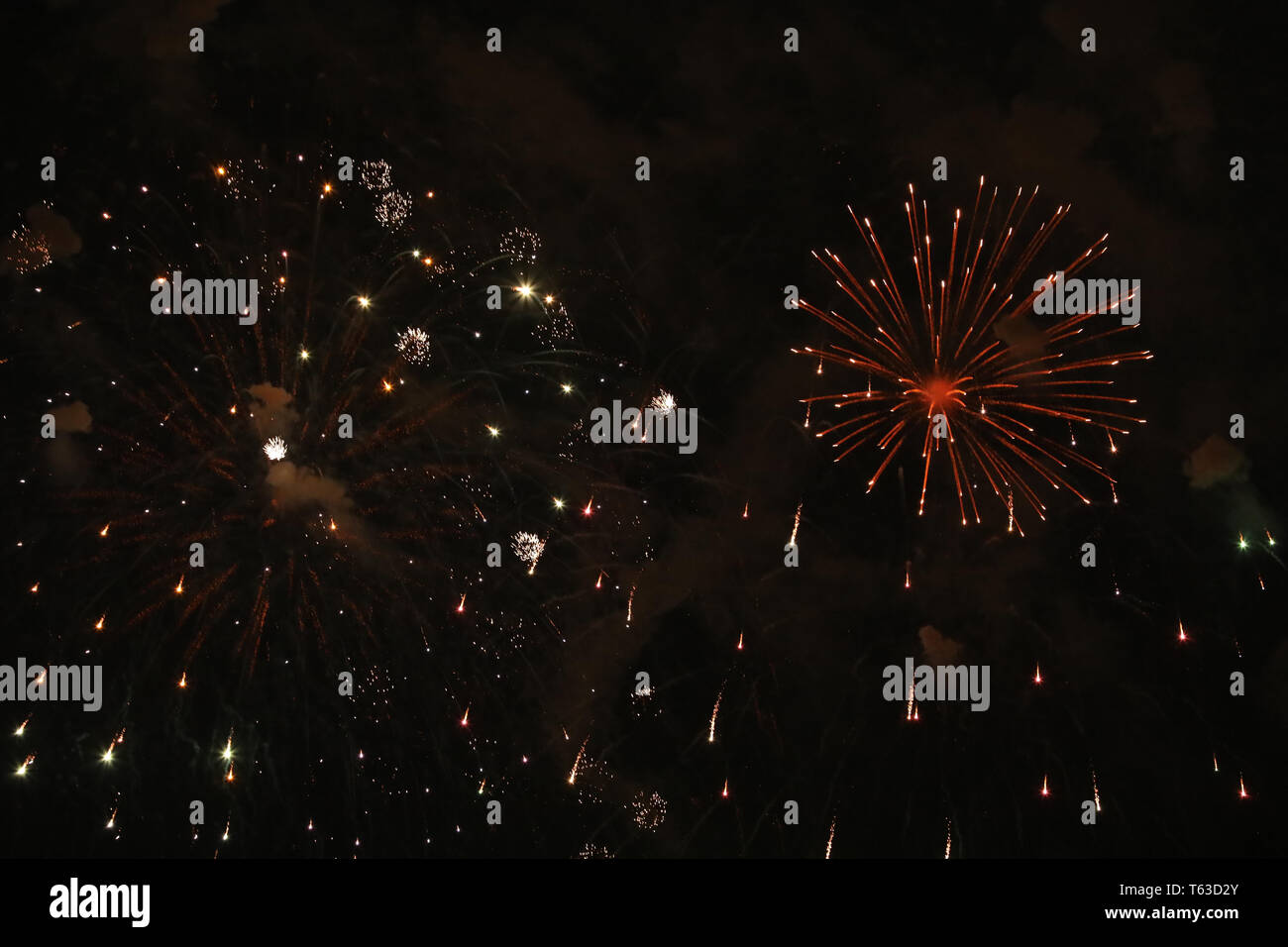 New Year's Eve fireworks and rockets on New Year's Day Stock Photo - Alamy