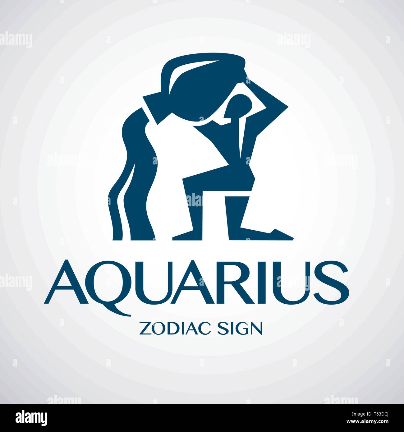 Vector Aquarius Zodiac Sign Bright Stock Vector