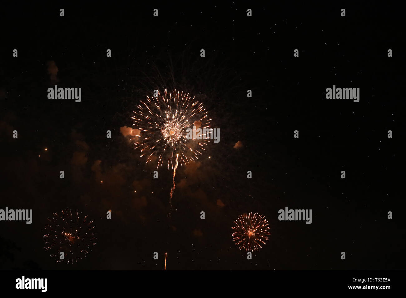 New Year's Eve fireworks and rockets on New Year's Day Stock Photo - Alamy