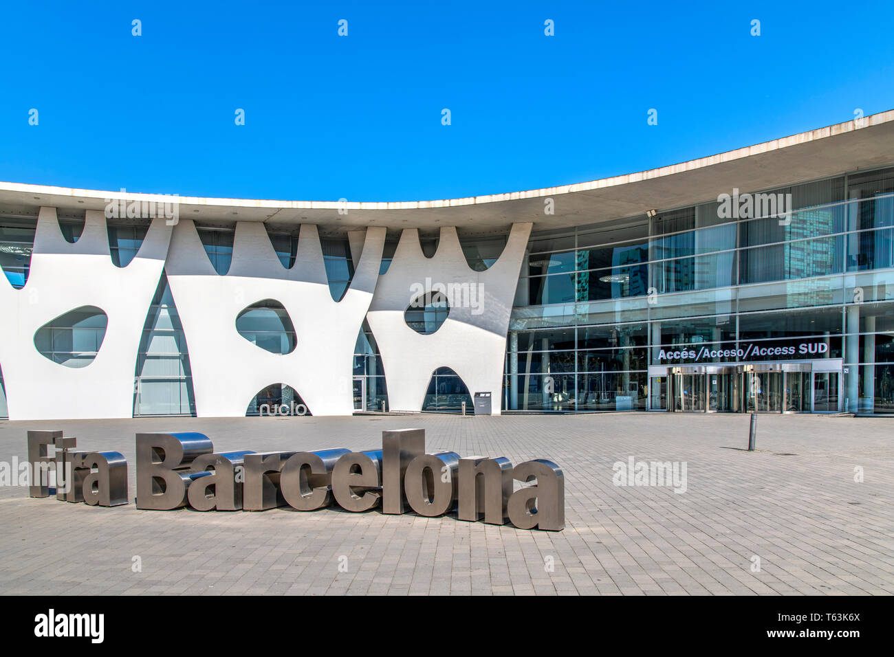 Fira Barcelona trade fair building, Barcelona, Catalonia, Spain Stock Photo