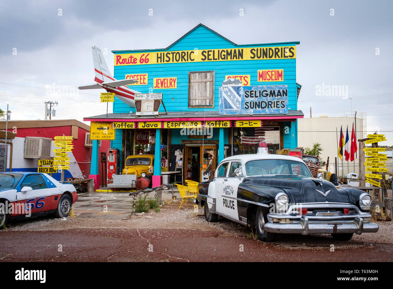 Classic Police car at Historic Seligman Sundries on Old Route 66 in