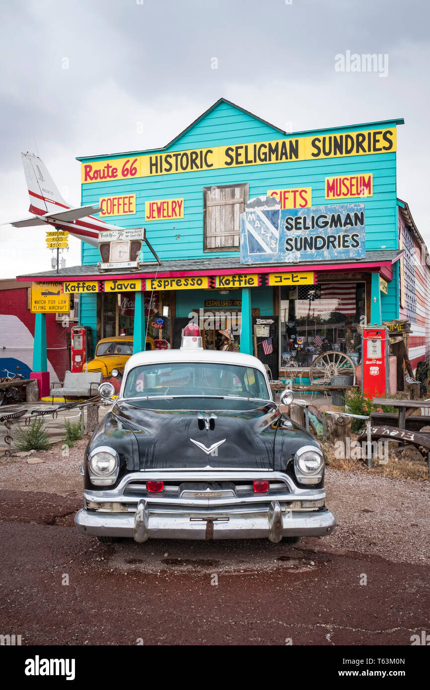 Classic Police car at Historic Seligman Sundries on Old Route 66 in