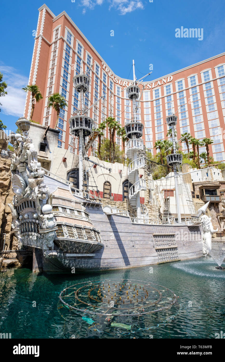 Treasure Island Hotel & Casino in Las Vegas Strip, Nevada, USA Stock Photo