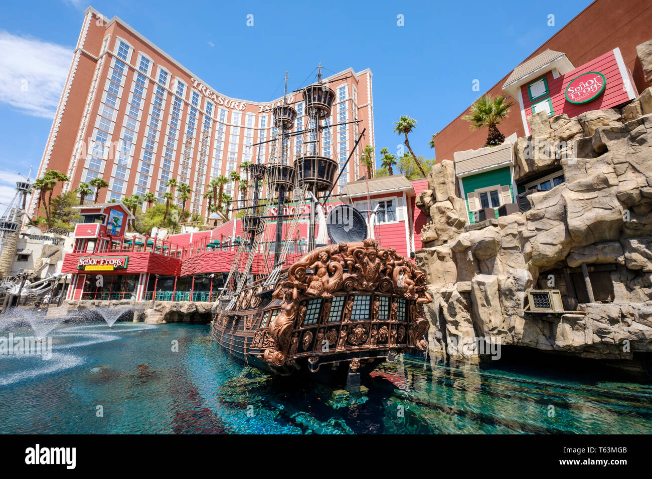 Treasure Island Hotel & Casino in Las Vegas Strip, Nevada, USA Stock Photo