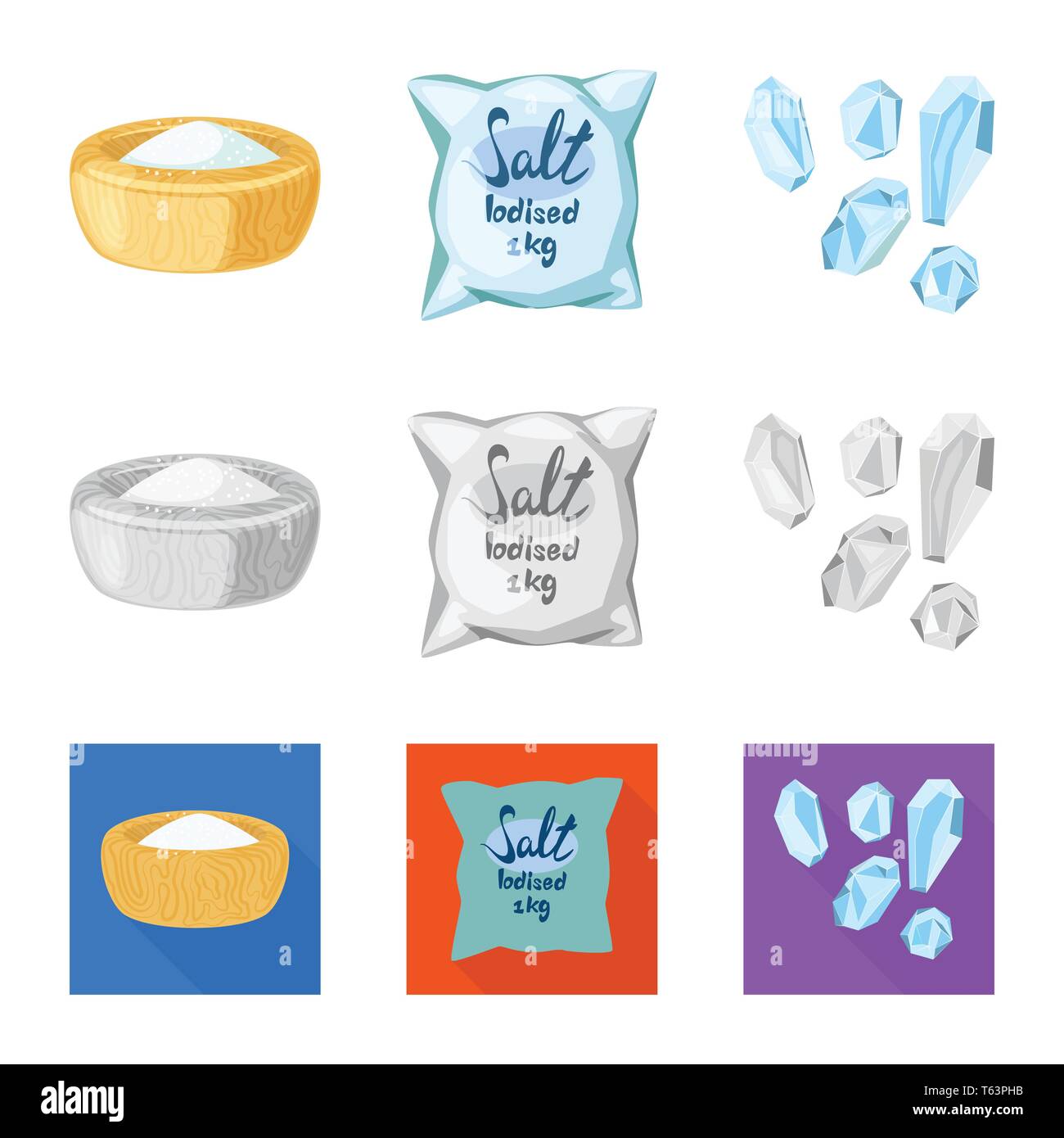 bowl,bag,granules,salty,seasoning,cubes,hill,powder,grains,white ...