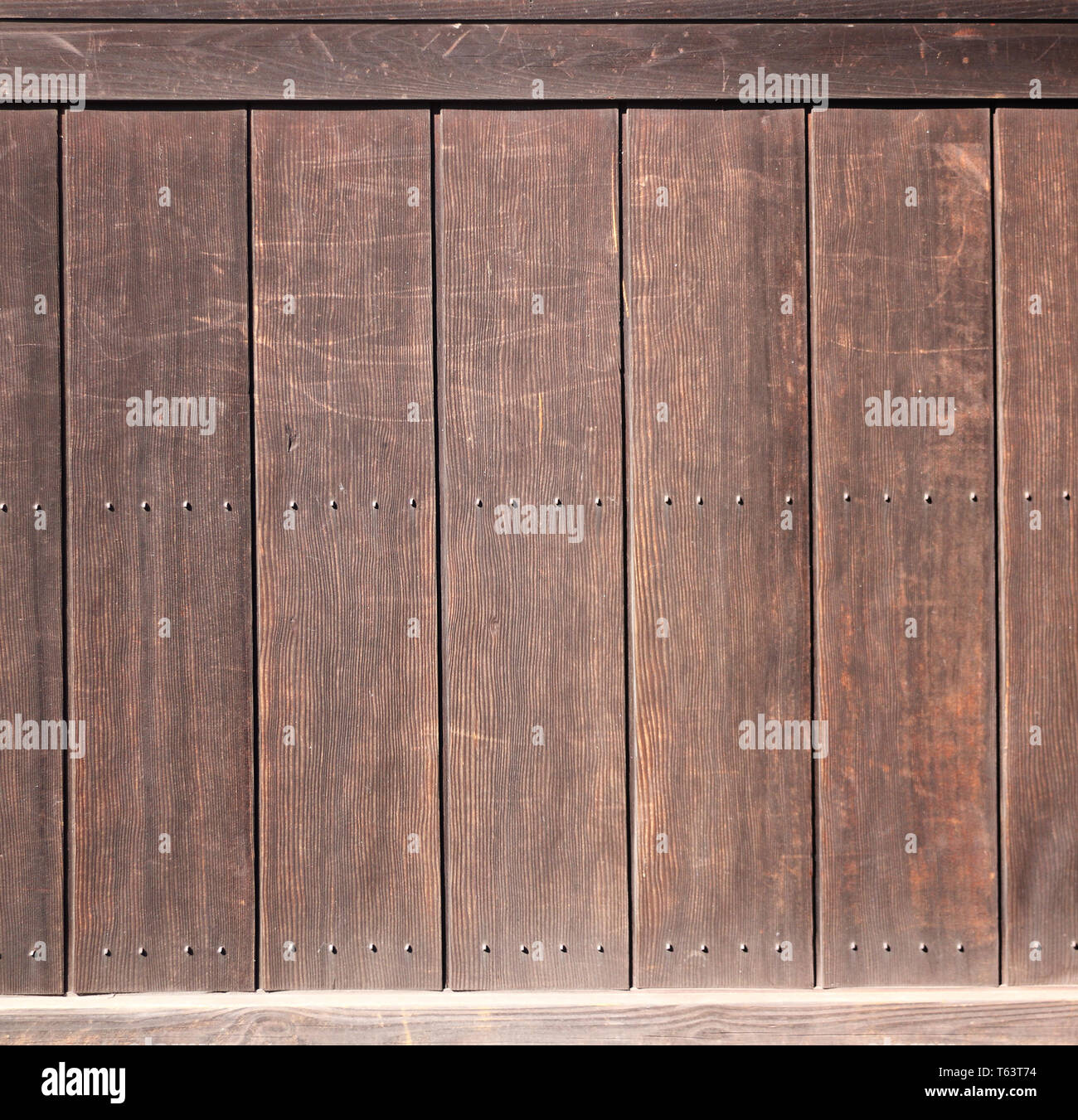 Texture of ancient wood with metal rivets. Mock up template. Copy space ...