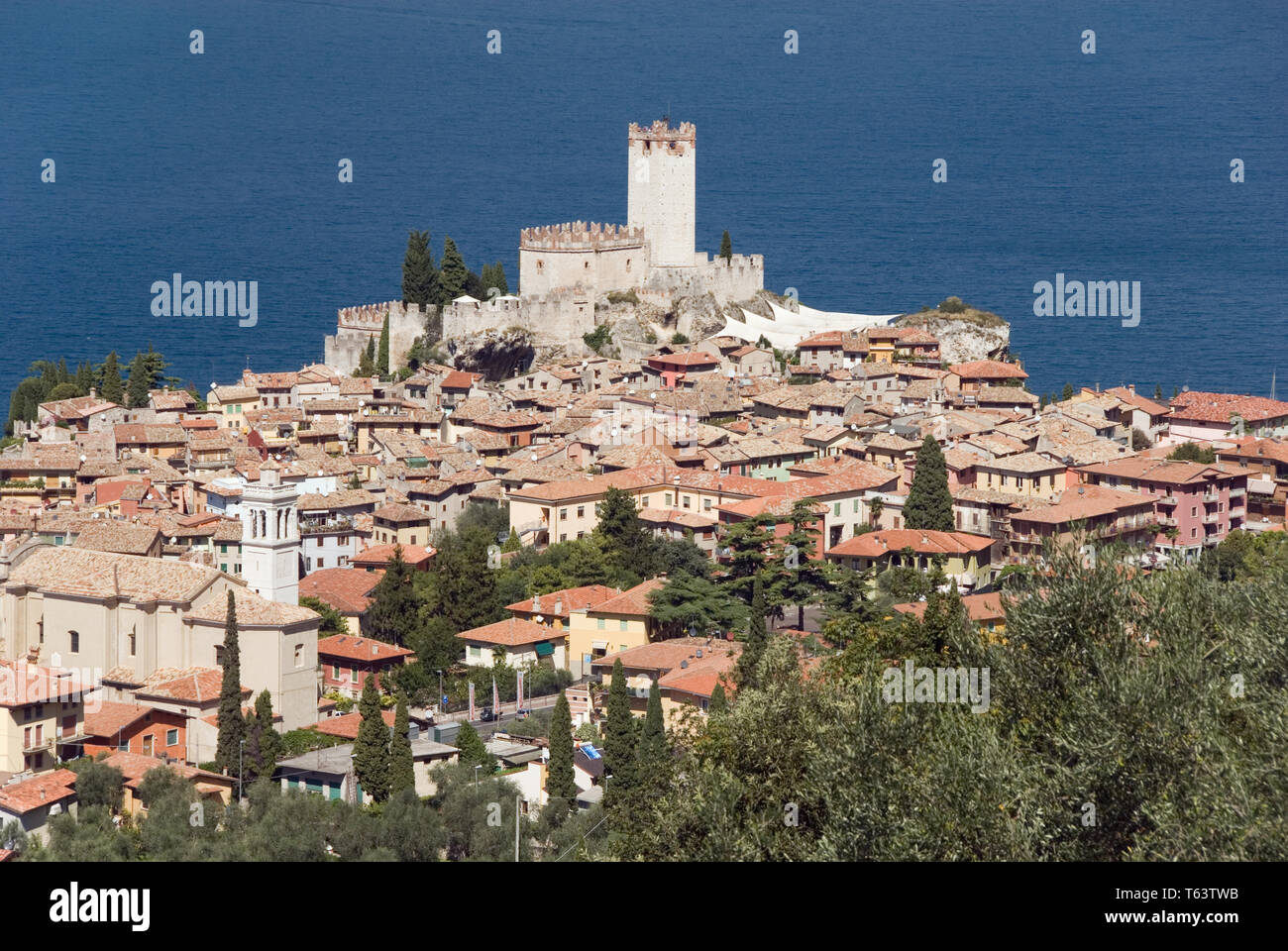 Village of Malcesine at Lake Garda,Verona Province,Italy Stock Photo