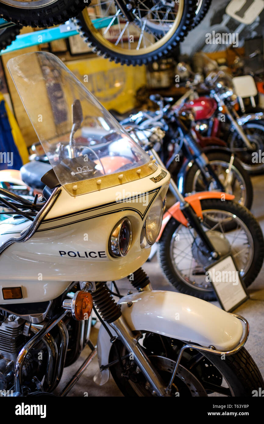 Seaba Station Motorcycle Museum on U.S. Route 66 in Warwick, Oklahoma, USA Stock Photo