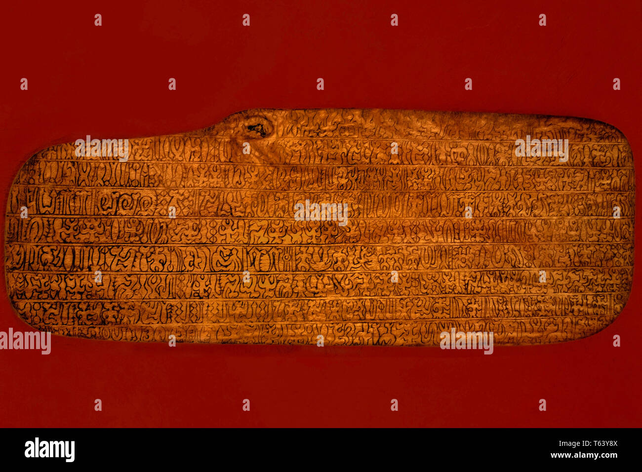 Wooden plank with Rongo Rongo glyphs that formed the scripture of early ...