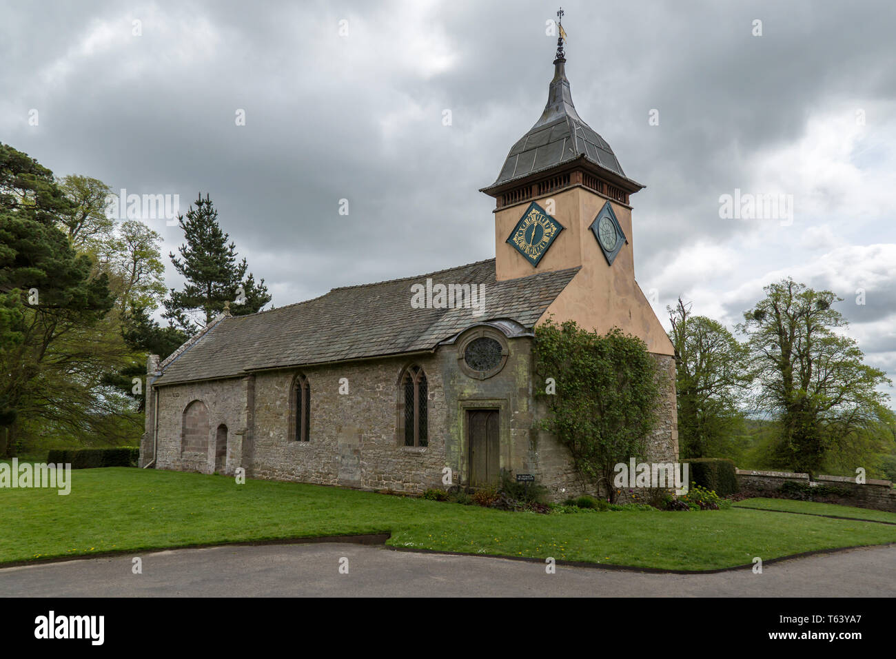 The 13th Century Chapel at Croft Castle in Yarpole, Herefordshire, England. Stock Photo