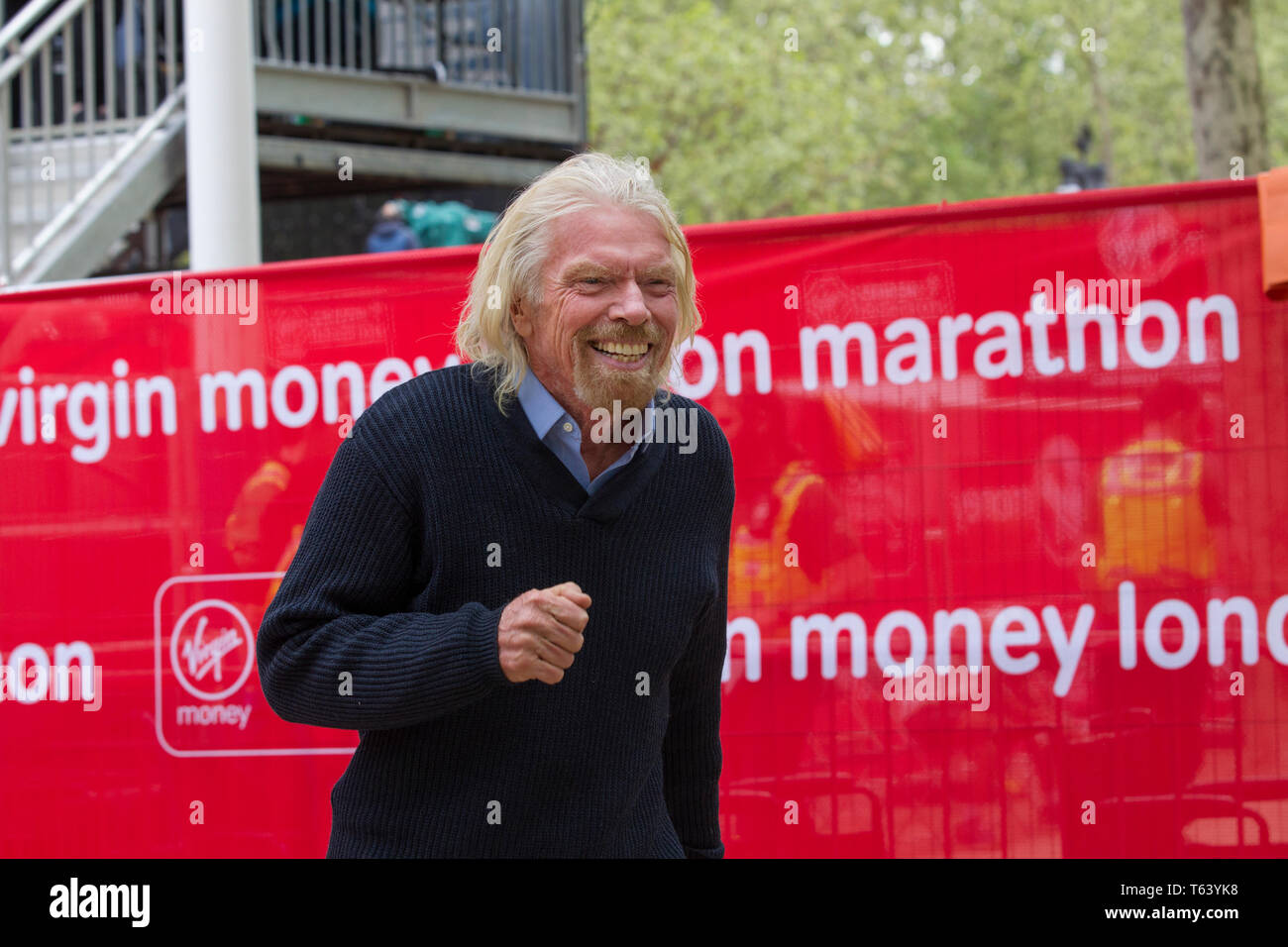Virgin Money Stock Photos Virgin Money Stock Images Alamy - sir richard branson at finish of th!   e 2019 virgin money london marathon over 40 000 runners