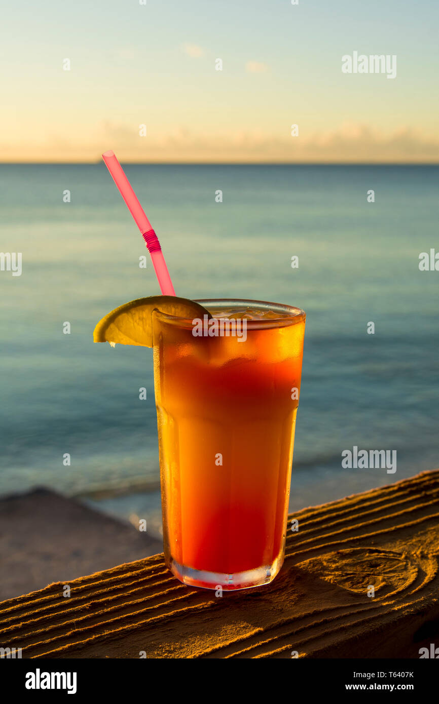 Tropical drink rum cocktail, Grand Turk Cruise Port, Grand Turk Island
