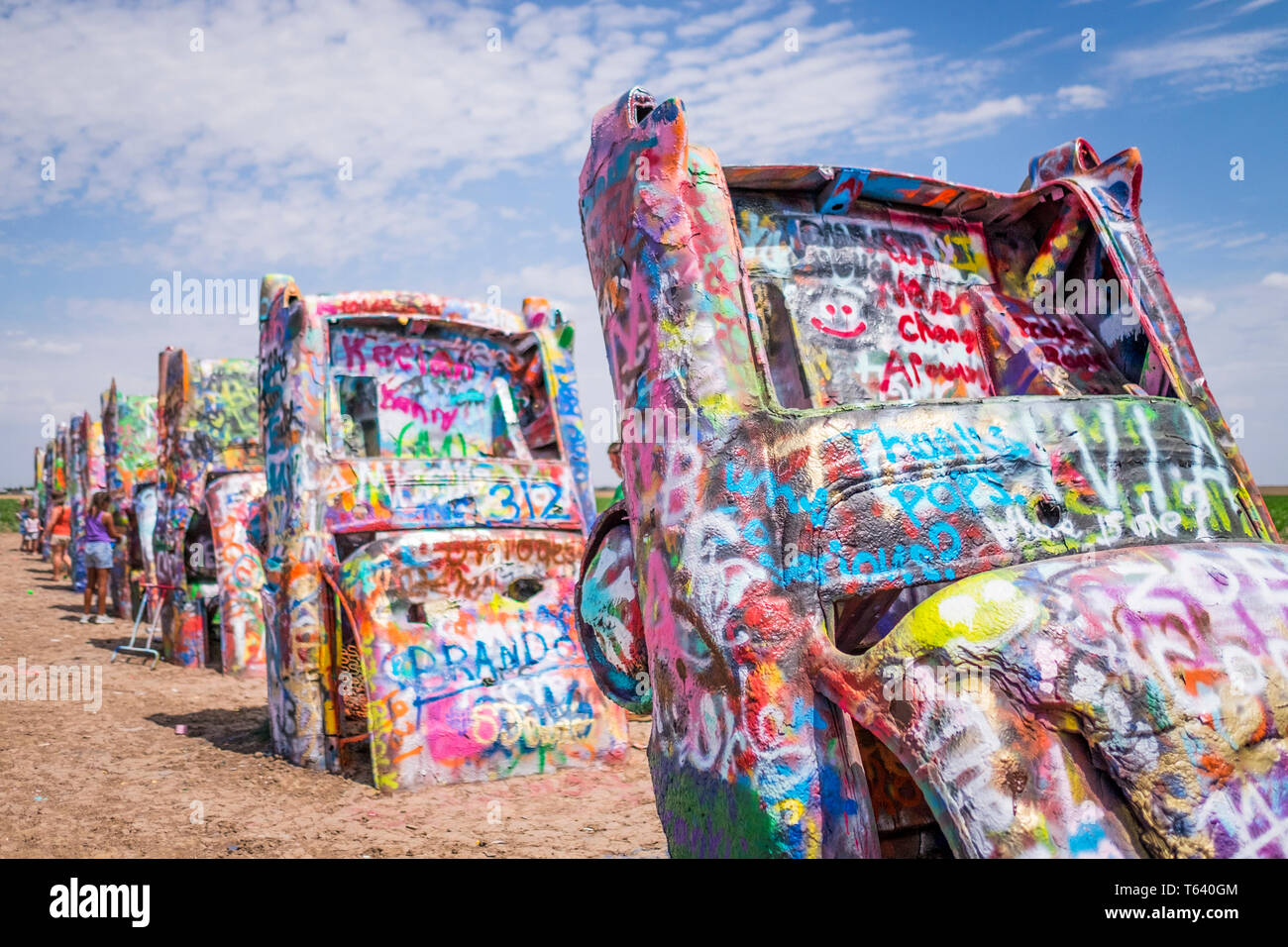 Cadillac Ranch is a public art installation and sculpture on old U.S. Route  66 in Amarillo, Texas, USA Stock Photo - Alamy