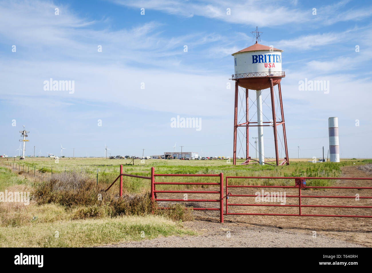 Britten USA Leaning Water Tower on U.S. Route 66 in Groom, Texas, USA