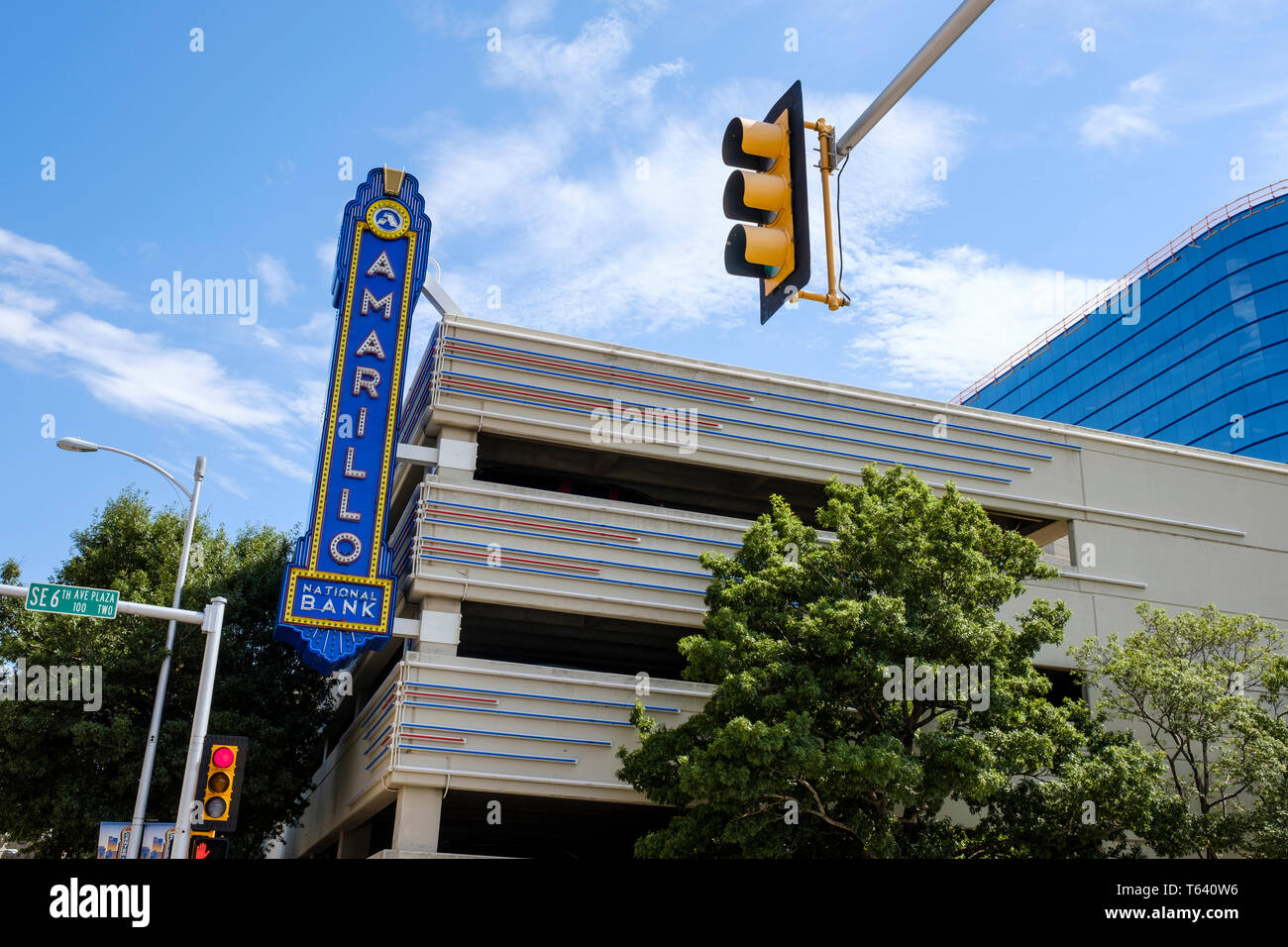 Amarillo National Bank signboard in Amarillo Historic District, Texas