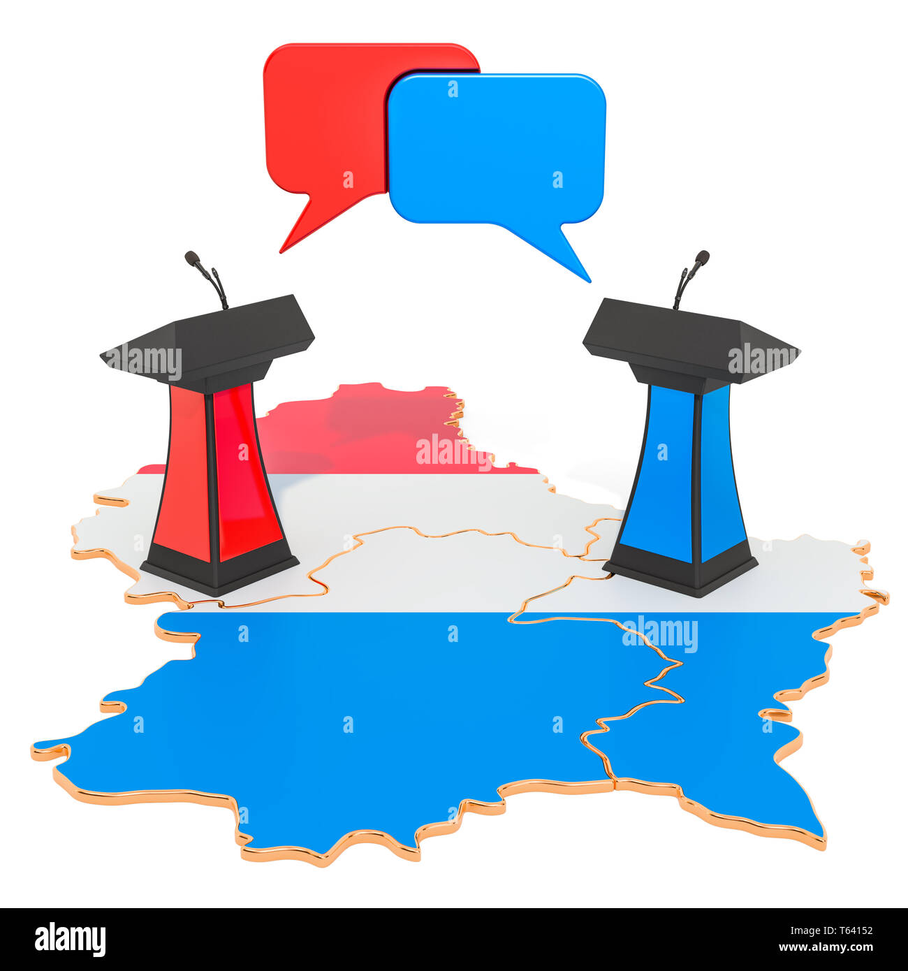 Luxembourg Debate concept, 3D rendering isolated on white background Stock Photo