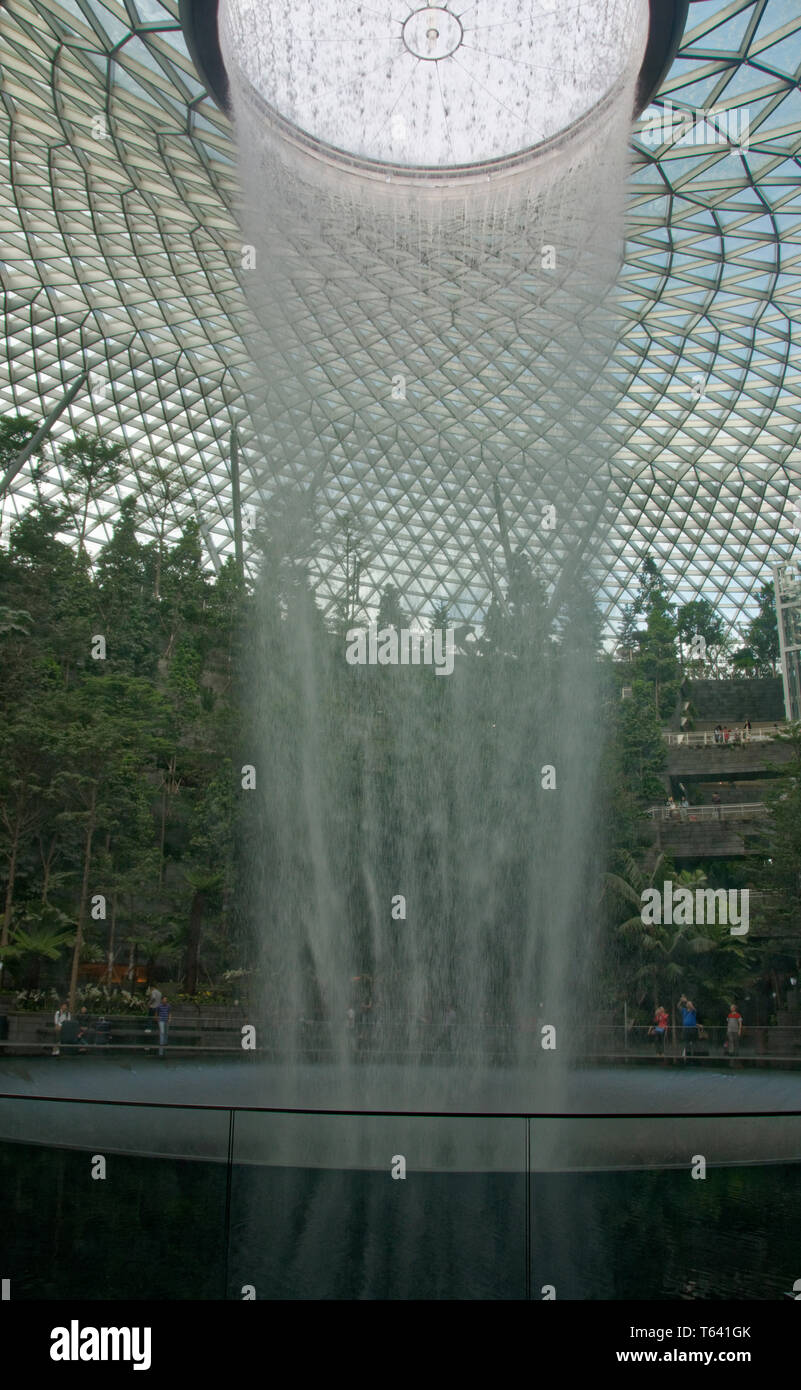 The World S Biggest Artificial Indoor Waterfall At The Jewel