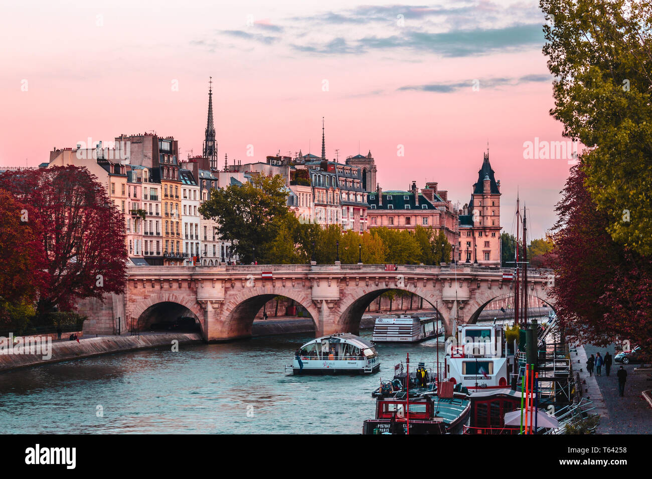 Sunset in Paris, France, Europe Stock Photo