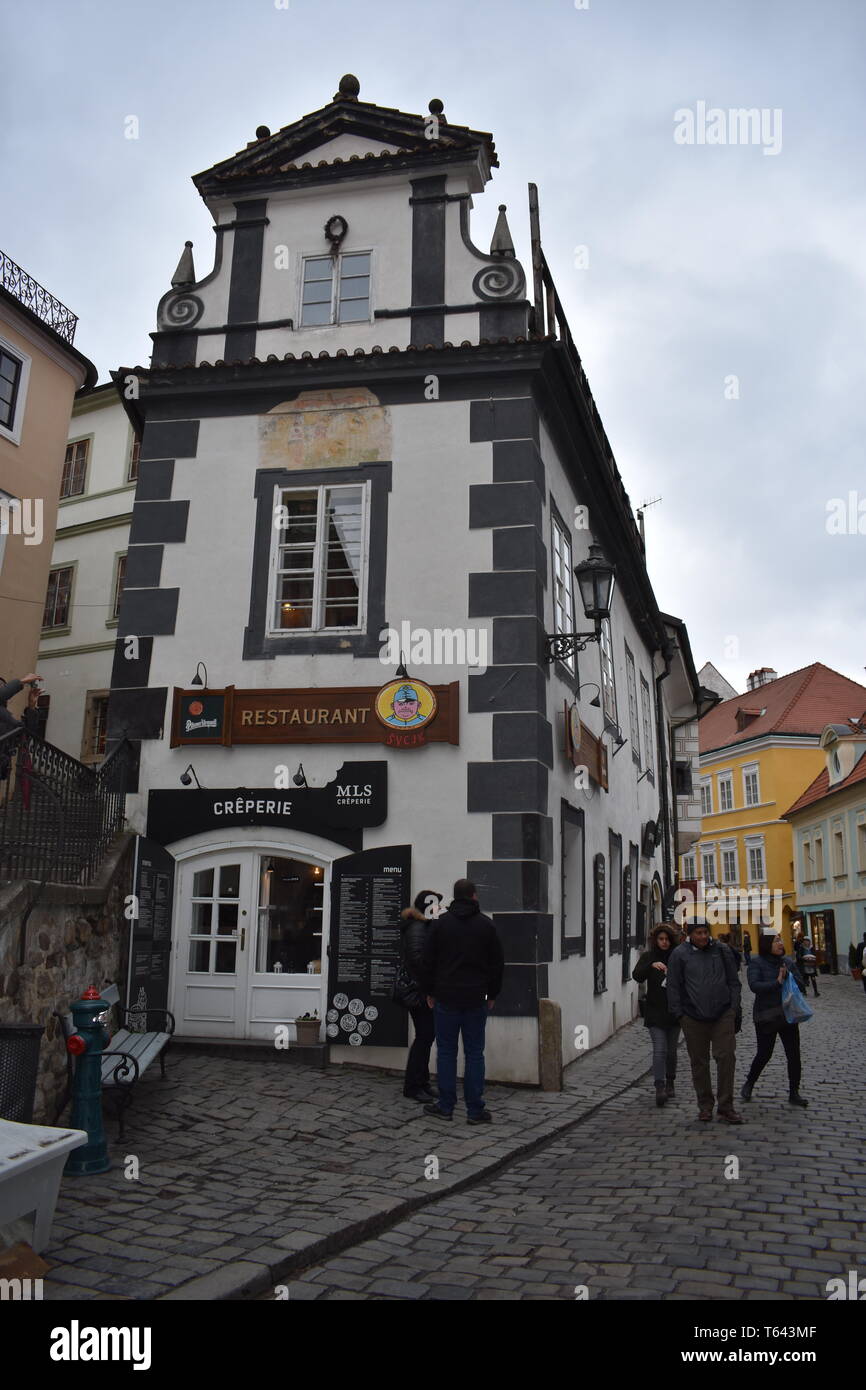 Kresty Krumlov Czech Republic March 18, 2017 Travel Czech Rep Best 10 Top 10 Travel More Czech Rep Beautiful Scenery History Historical Travel Europe Stock Photo
