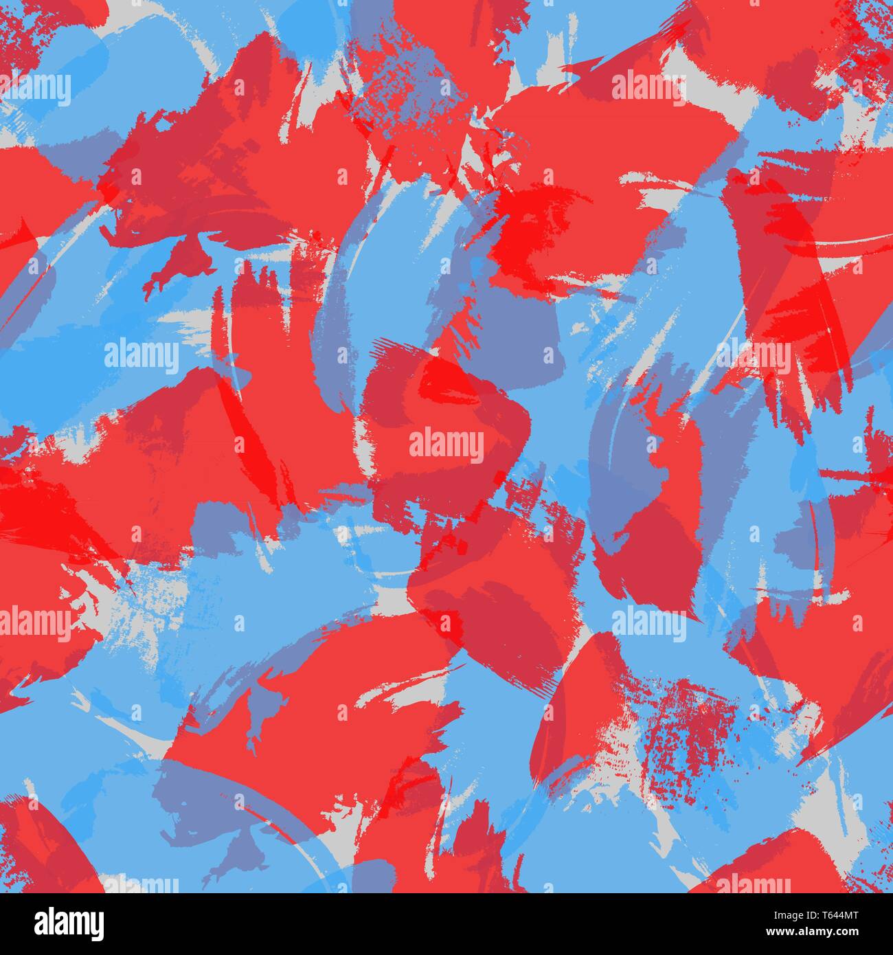 Colorful geometric ink grunge seamless pattern with hand drawn brush ...