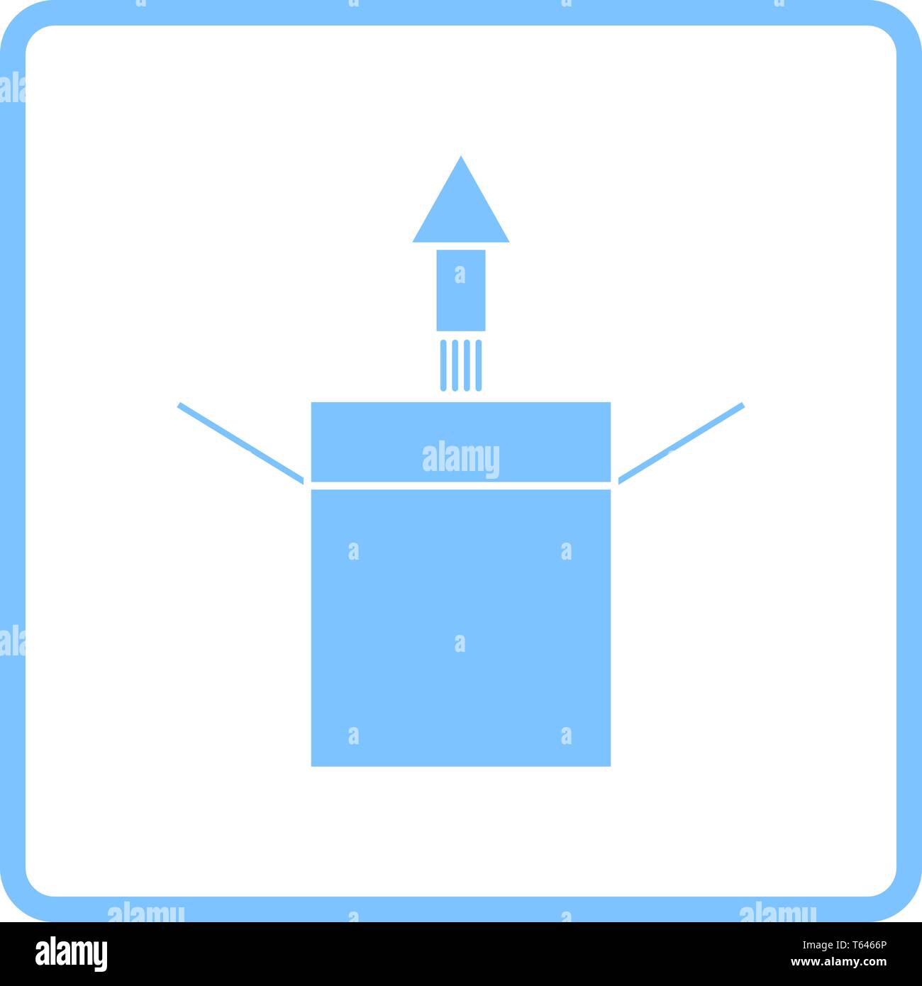 Product Release Icon. Blue Frame Design. Vector Illustration. Stock Vector