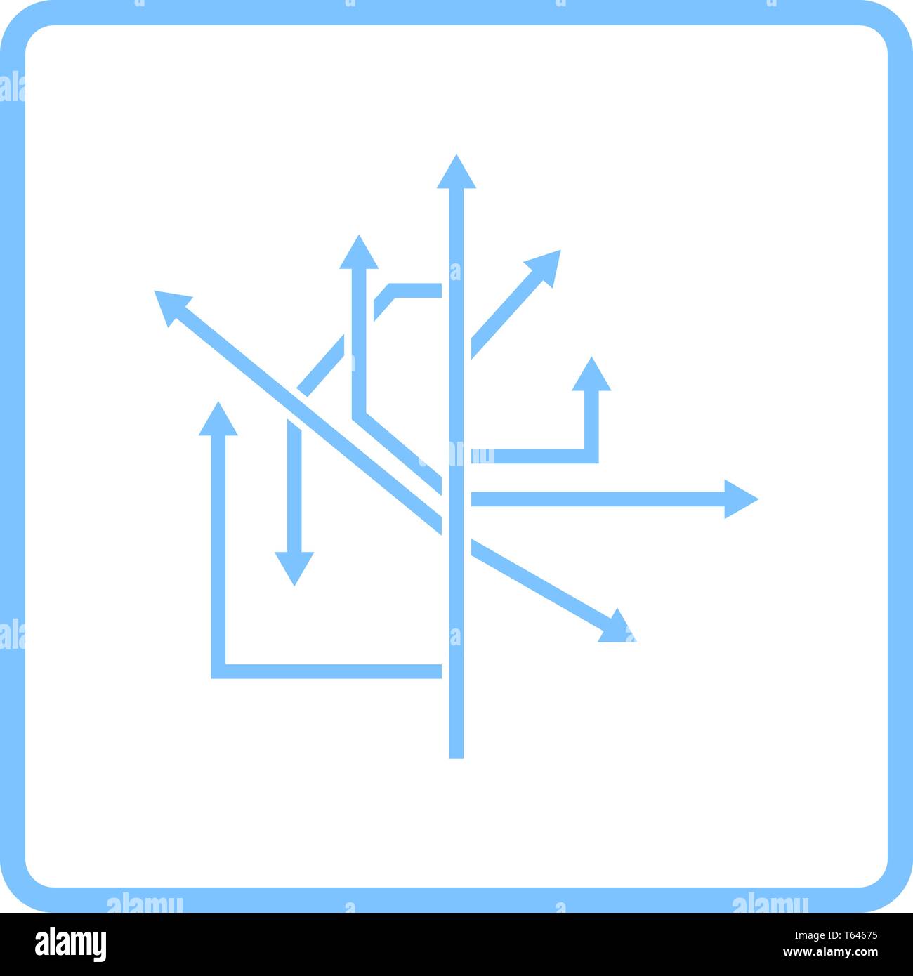 Direction Arrows Icon. Blue Frame Design. Vector Illustration Stock ...