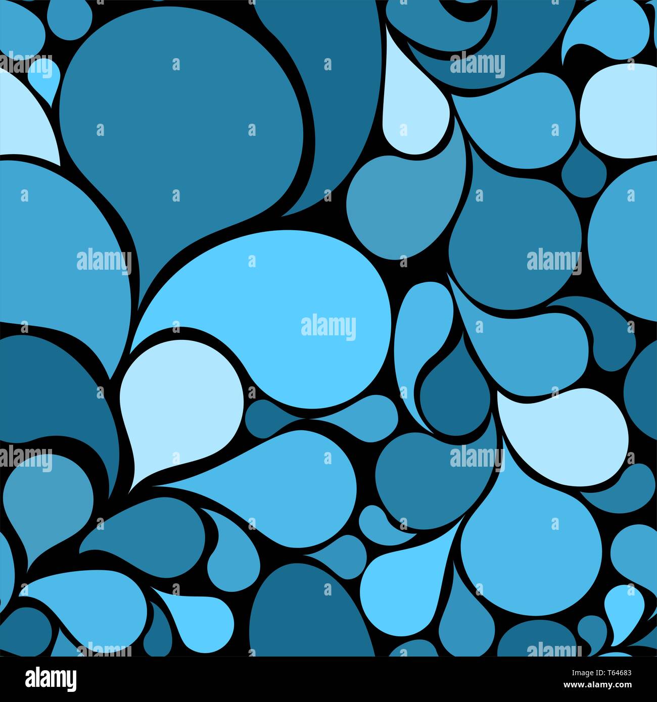 Blue abstract seamless pattern made from various spatters Stock Vector