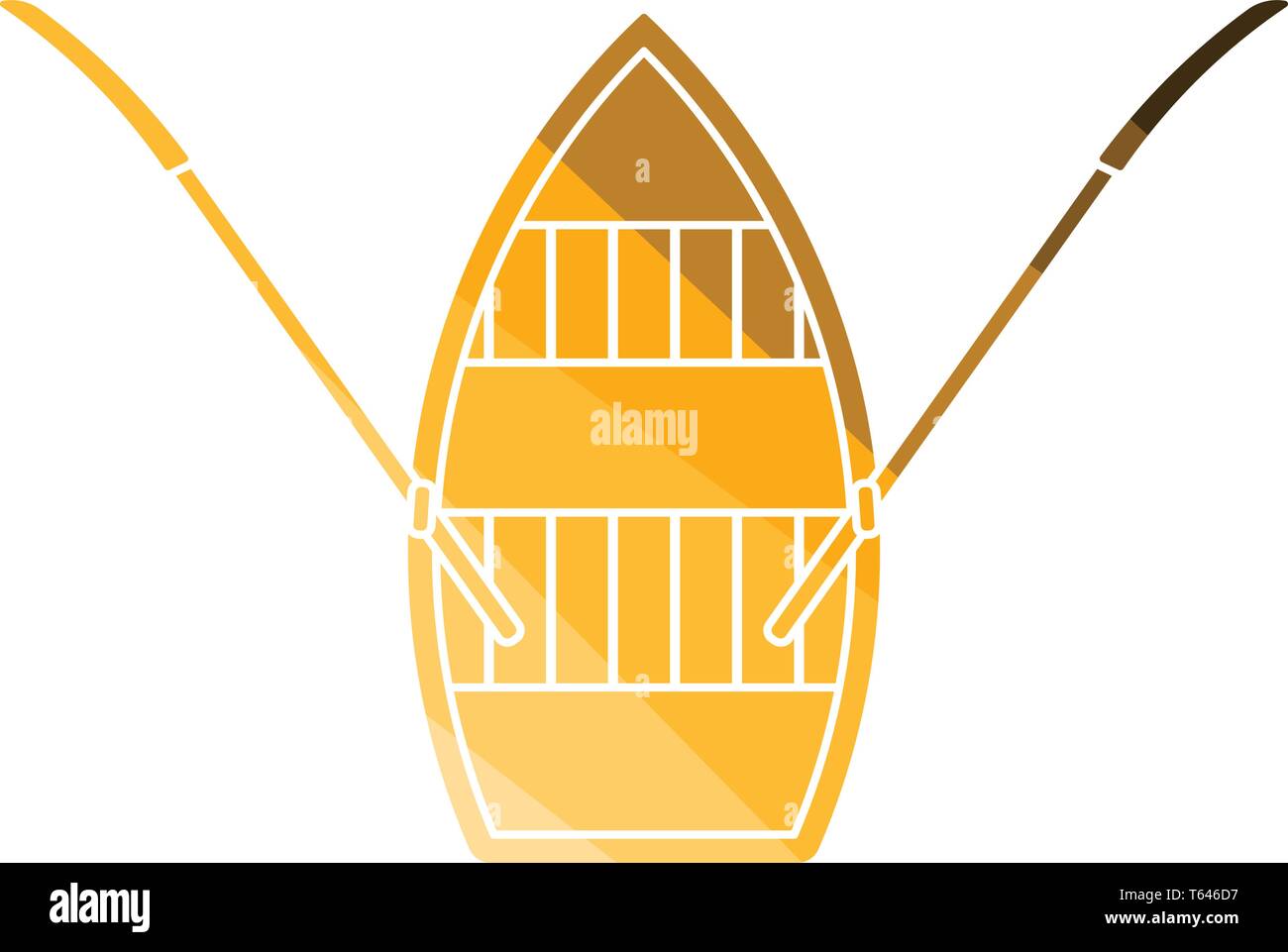 Paddle boat icon. Flat color design. Vector illustration. Stock Vector