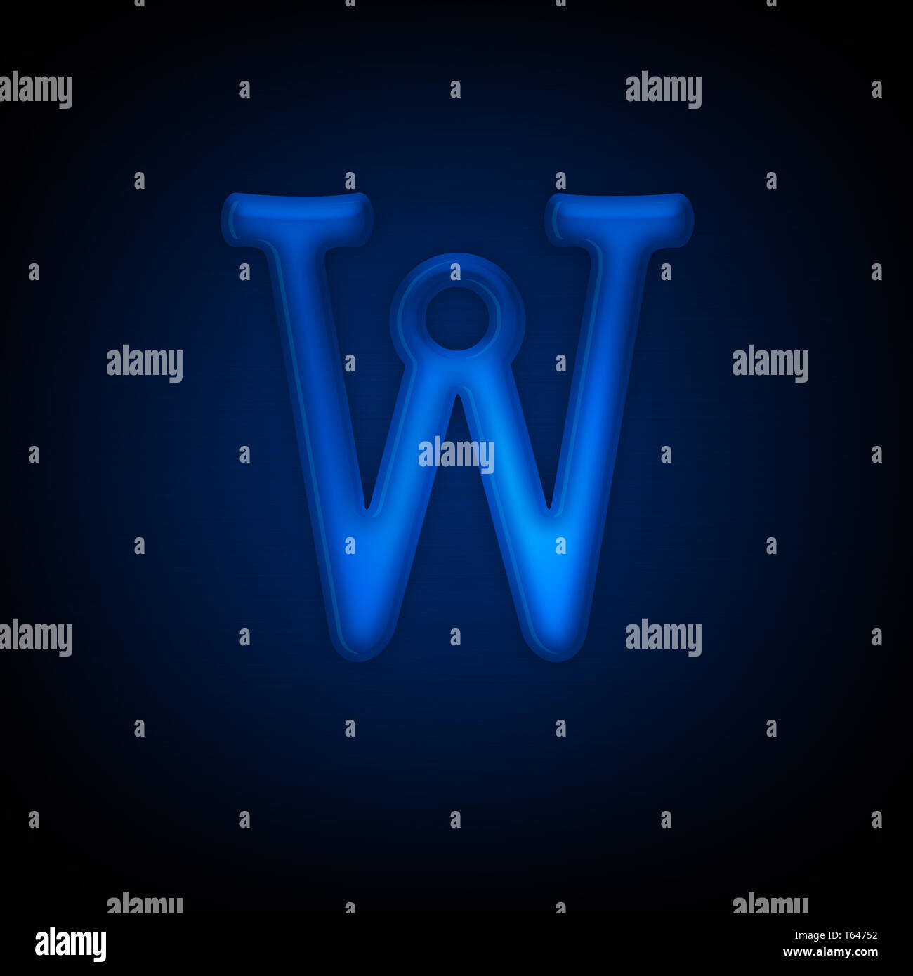 Neon Letter W Stock Photo