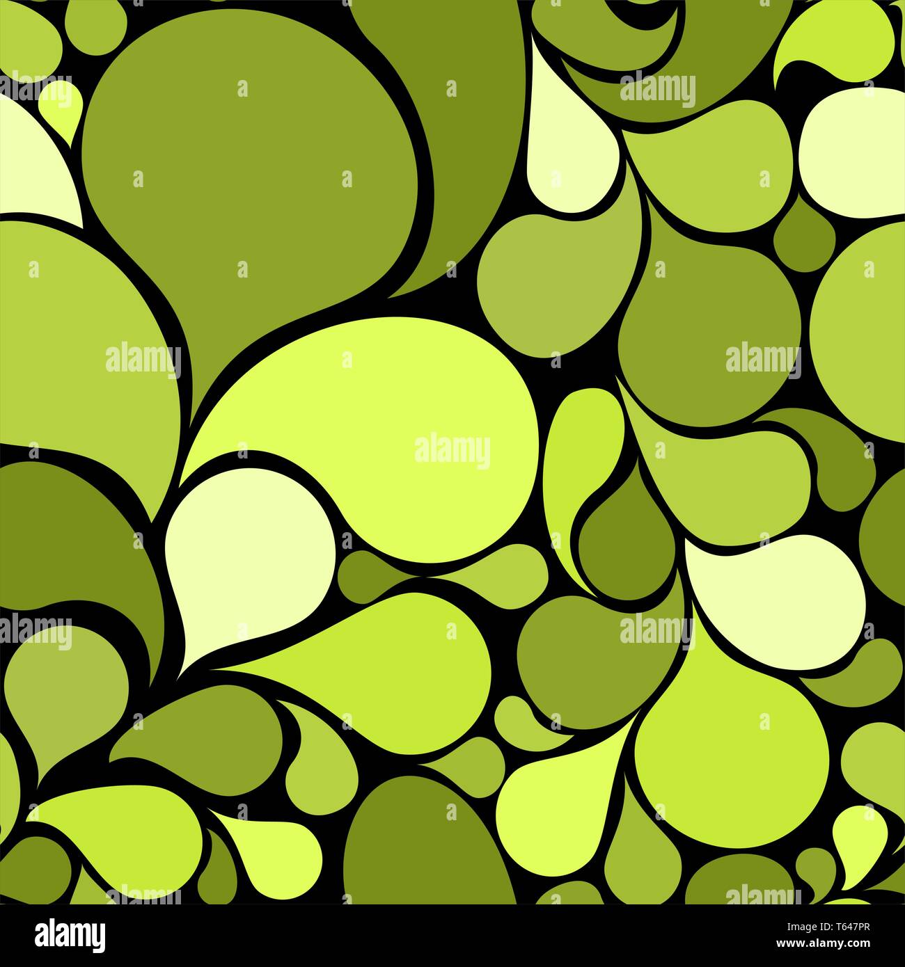 Green abstract seamless pattern made from various spatters Stock Vector