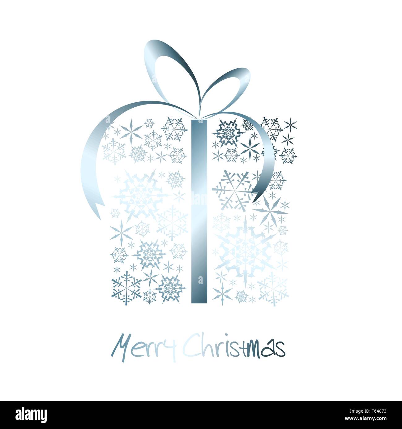 Christmas present box made from silver snowflakes (vector Stock Vector ...
