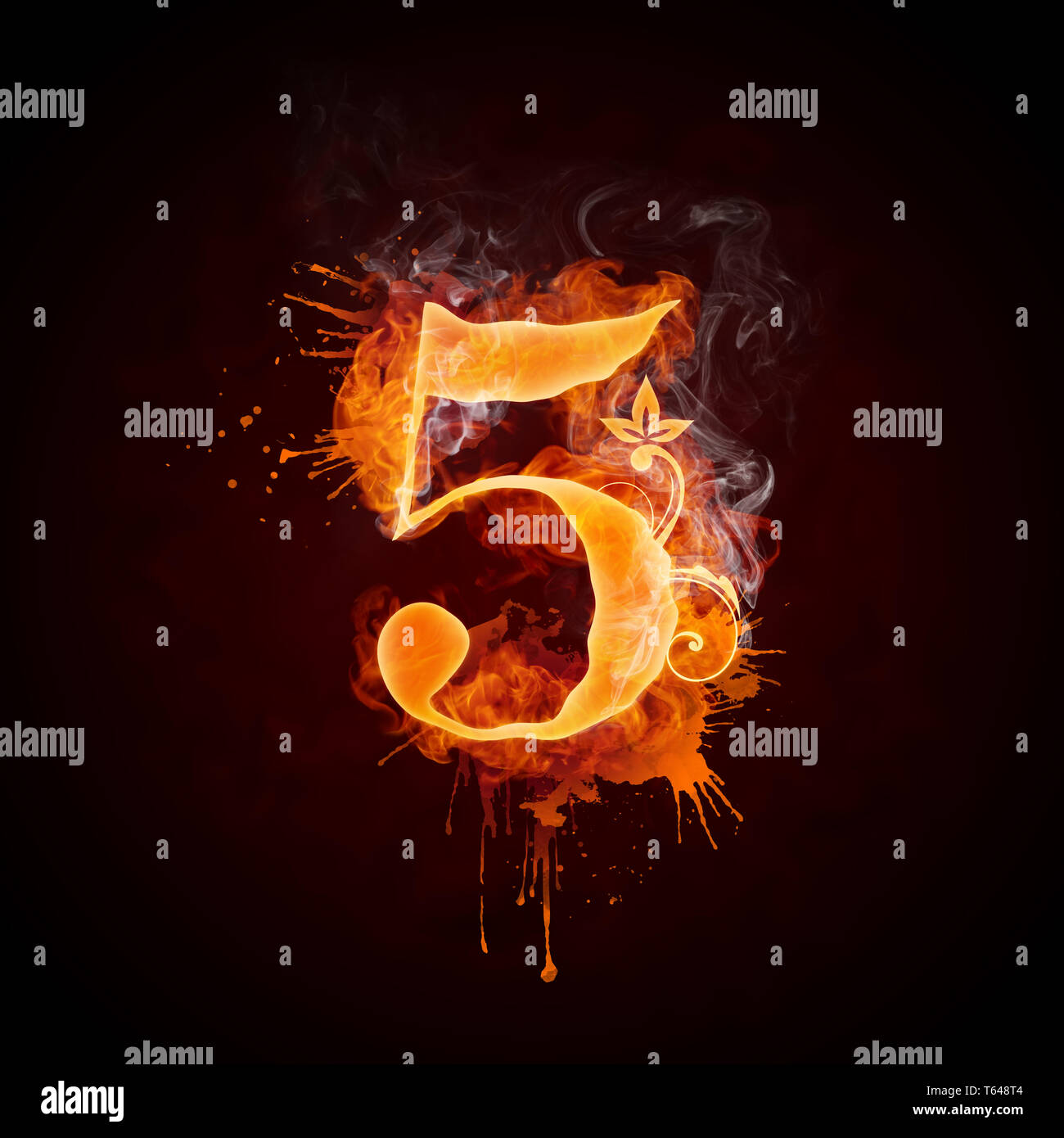 Fire Swirl Number 5 Stock Photo Alamy