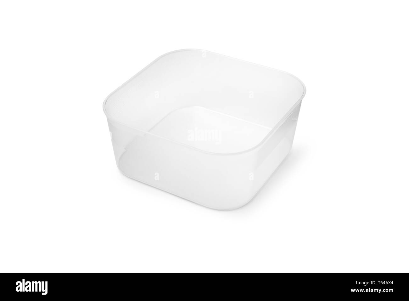 Plastic food storage containers on a white background. With clipping path. Stock Photo