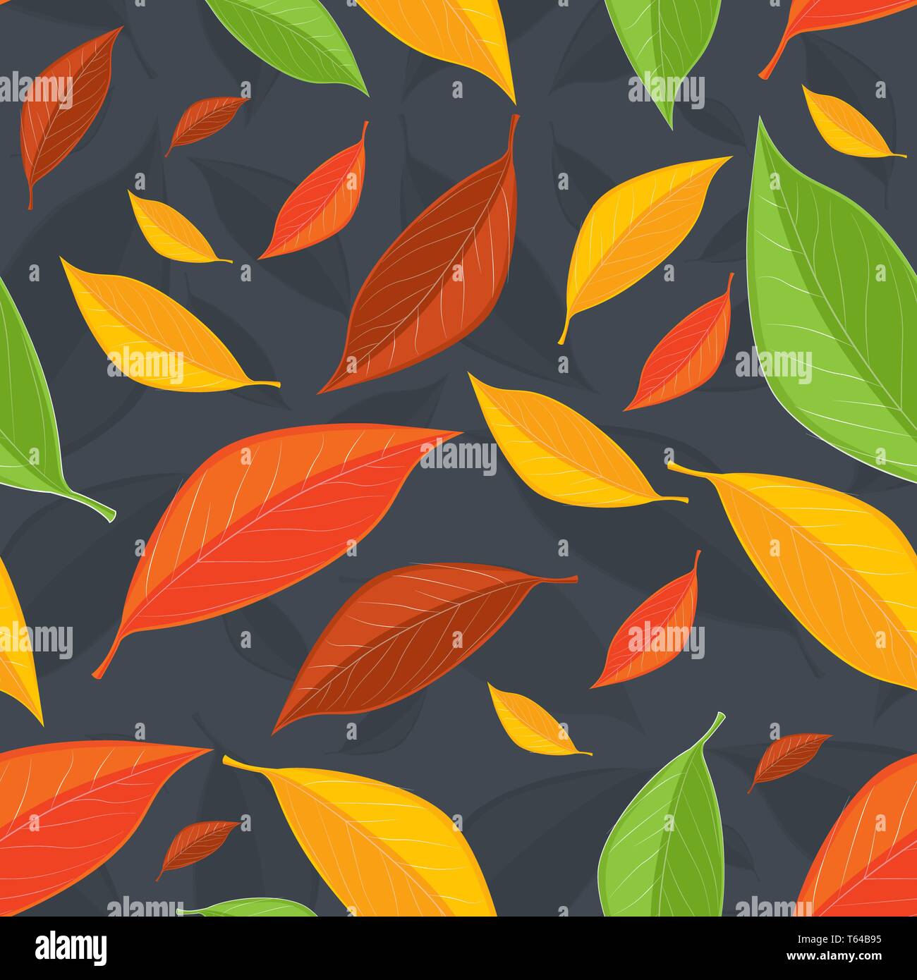 Vector seamless texture with leaves Stock Vector Image & Art - Alamy