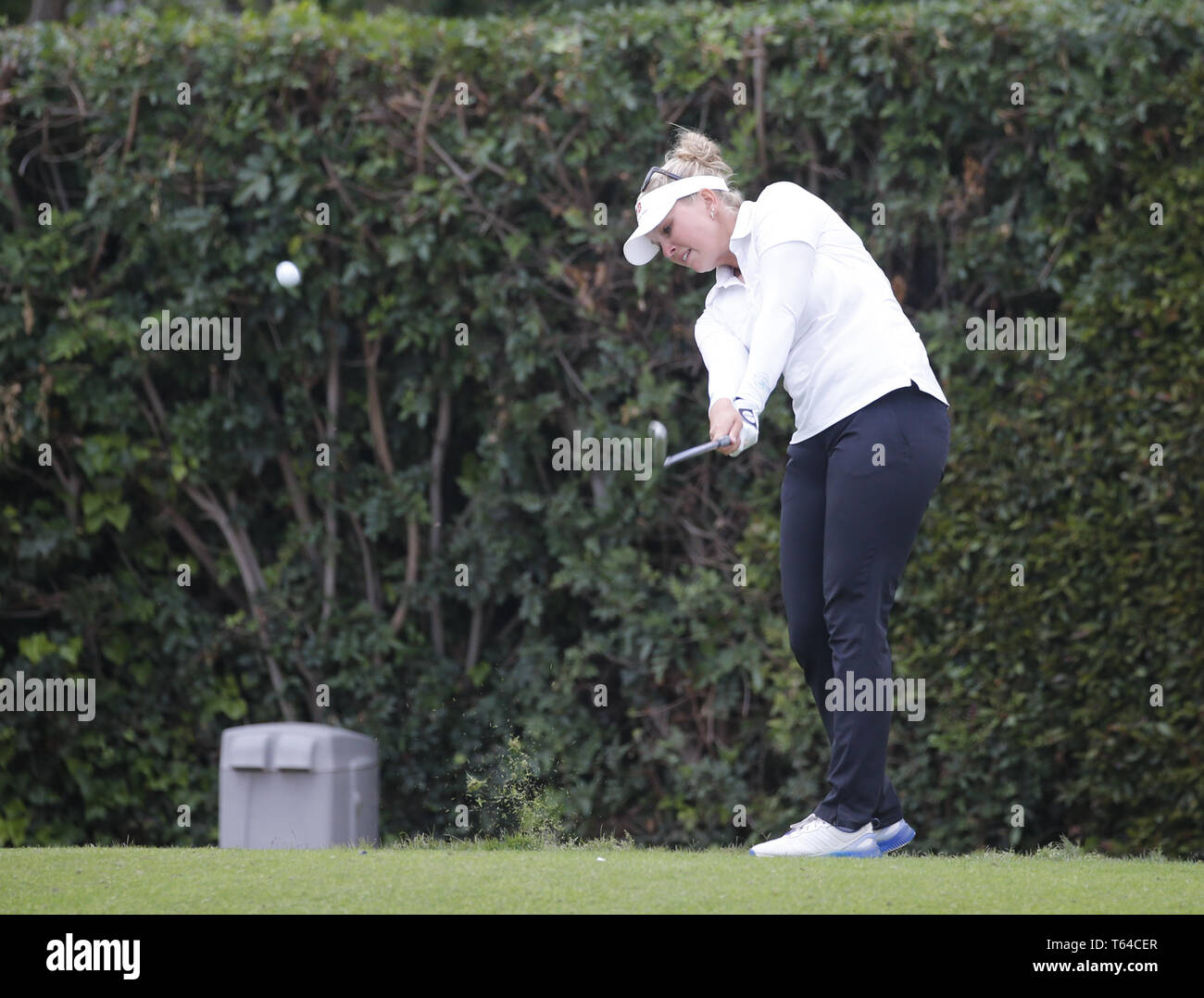 Los Angeles, California, USA. 28th Apr, 2019. Nanna Koerstz Madsen of Denmark in actions during the final round of the HUGEL-AIR PREMIA LA Open LPGA golf tournament at Wilshire Country on April 28, 2019, in Los Angeles. Credit: Ringo Chiu/ZUMA Wire/Alamy Live News Stock Photo