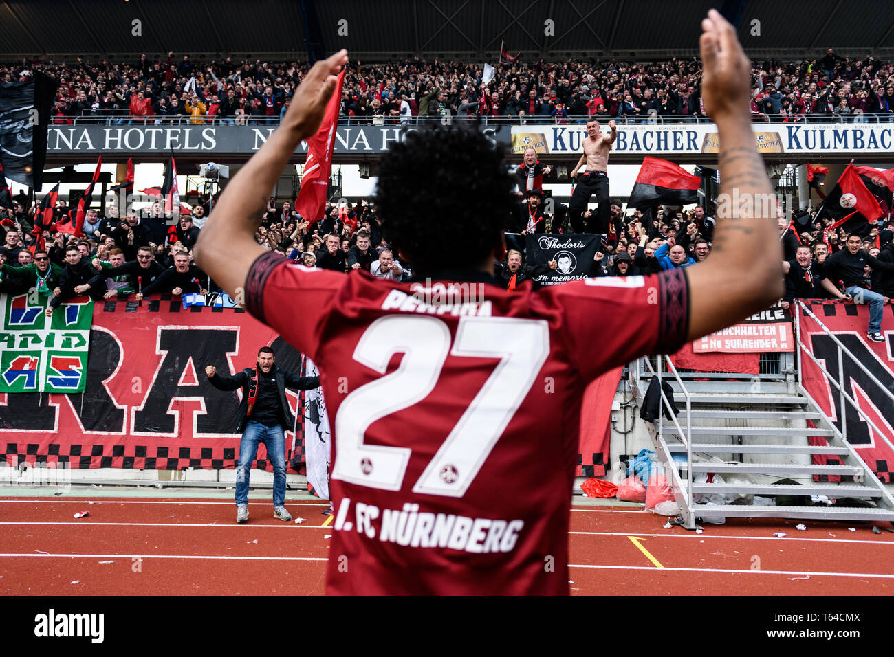 Nuremberg Deutschland 28th Apr 2019 Jubilation Over The Goal To 1 0 Goalkeeper Matheus Pereira Fcn Among The Fans Ges Soccer 1st Bundesliga Fc Nuremberg Fc Bayern Munich 28 04 2019 Football Soccer 1st League Fc
