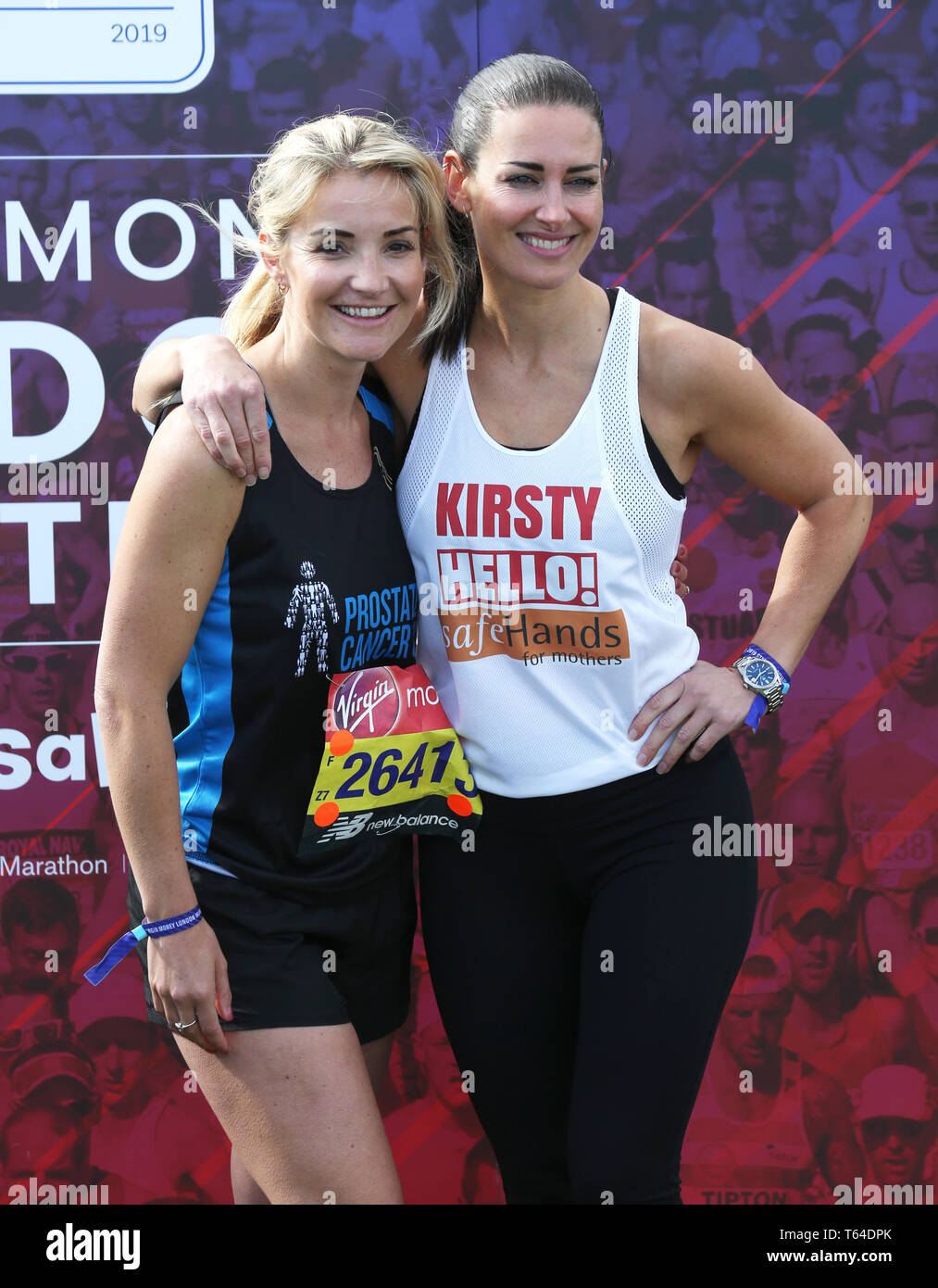 Helen Skelton and Kirsty Gallacher at the Virgin Money London Marathon 2019 Stock Photo