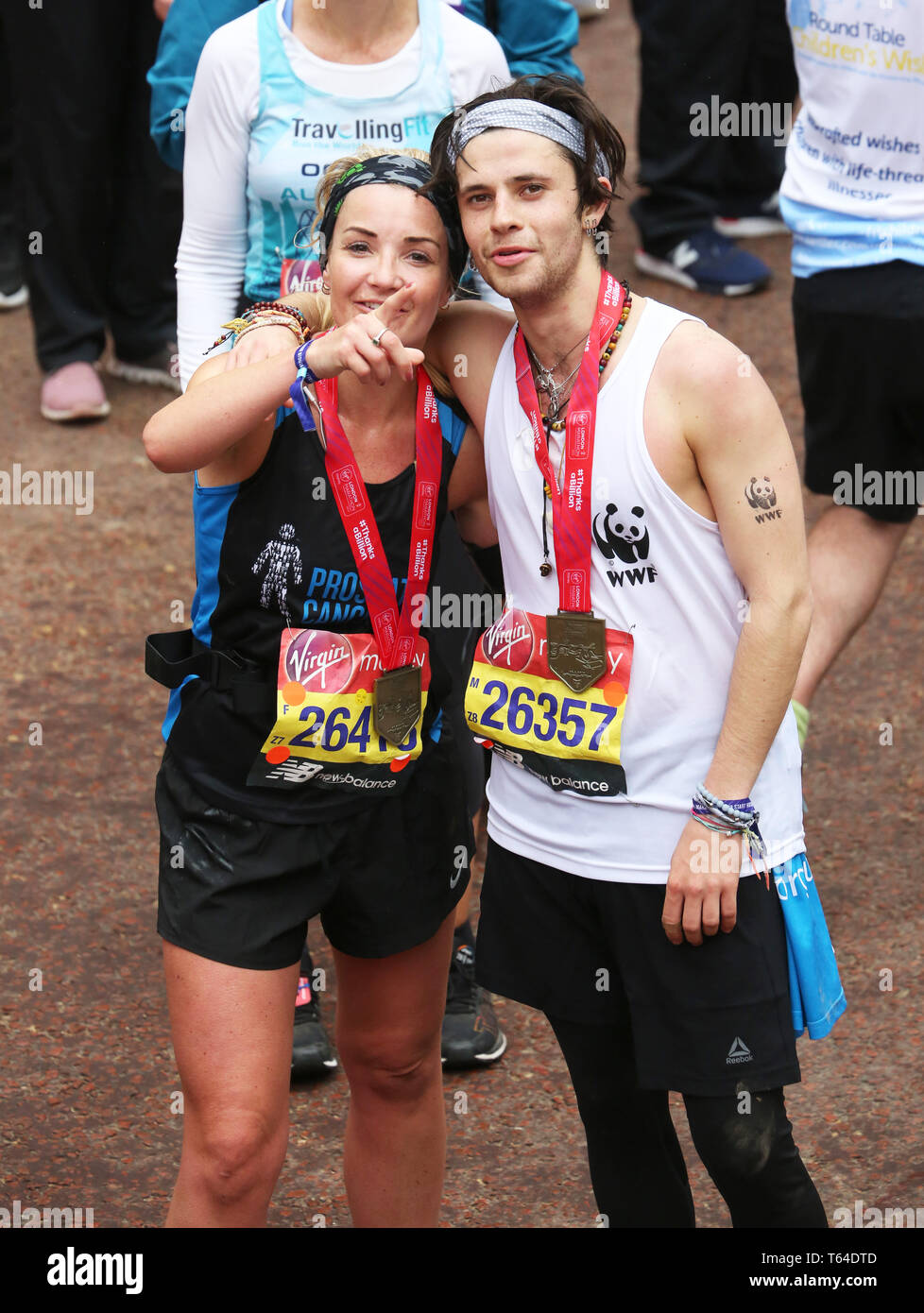 Helen Skelton and Cel Spellman at the Virgin Money London Marathon 2019
