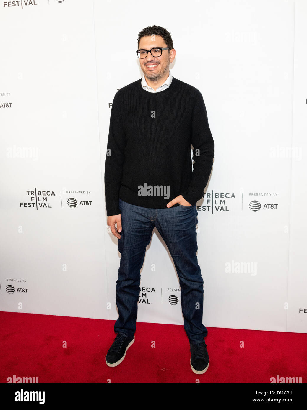 Sam Esmail at the Tribeca Film Festival red carpet arrivals for Tribeca Talks - 'A Farewell to Mr. Robot' at the 'Spring Studio - The Marriott Bonvoy Boundless Theater from Chase' in New York City. Stock Photo