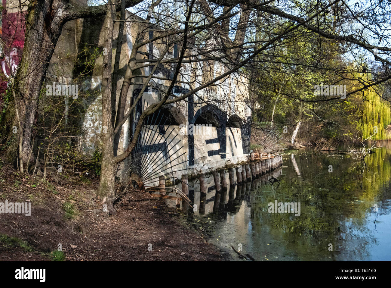 Berlin,Pankow. Weissensee State park, White Lake observation deck and viewing point Stock Photo