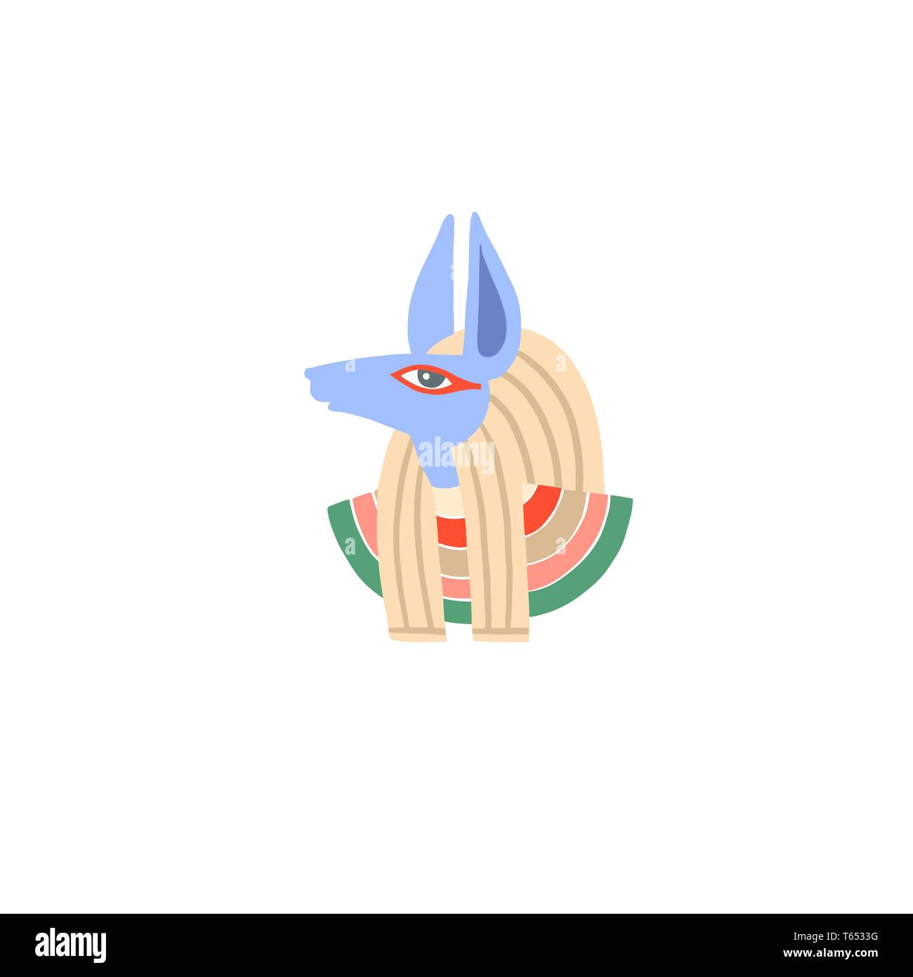 hand drawing icon of egyptian god Anubis in trendy minimalistic style Stock Vector
