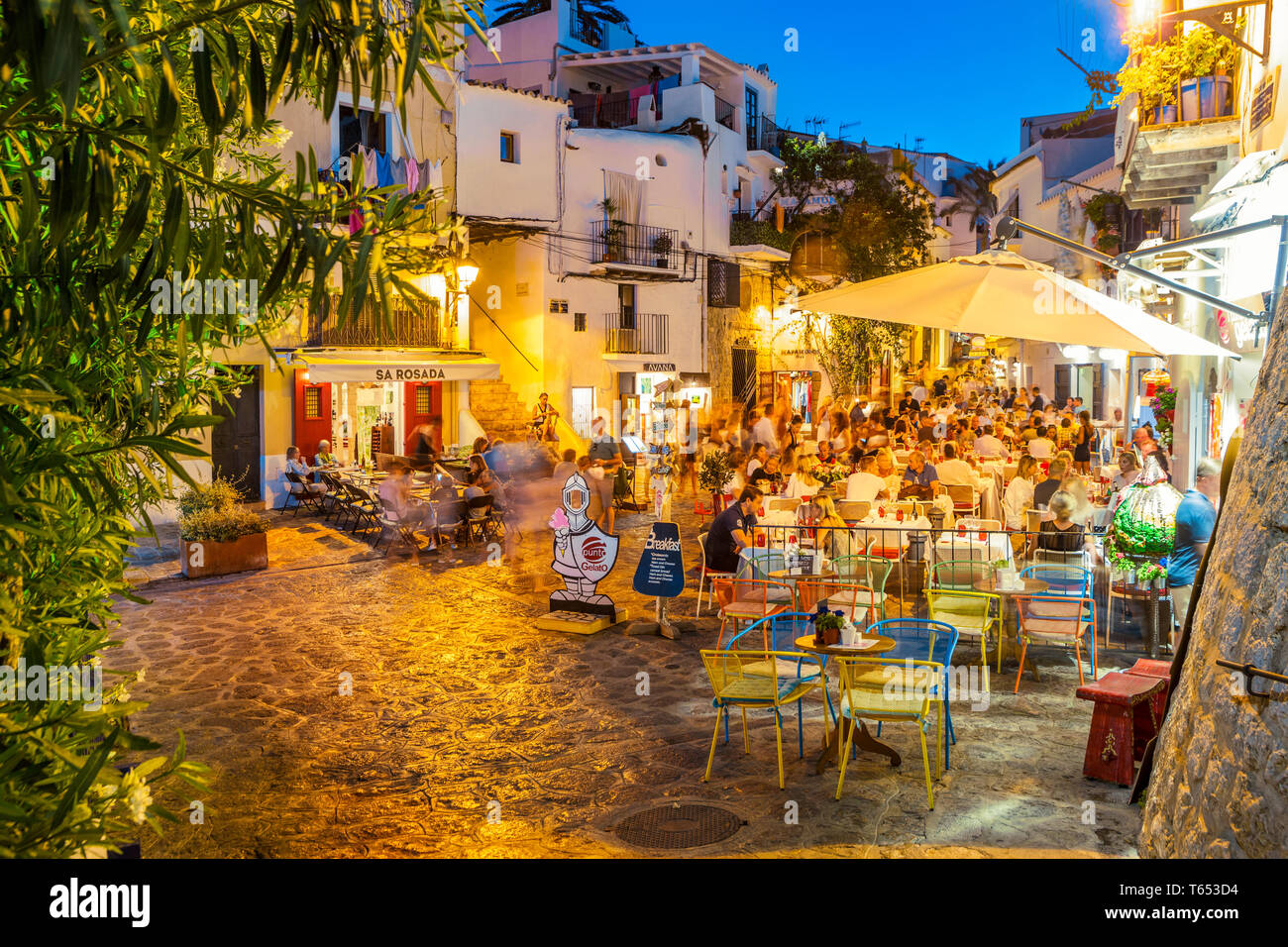 Dalt Vila Square. Eivissa. Ibiza Island. Balearic Islands. Spain Stock Photo